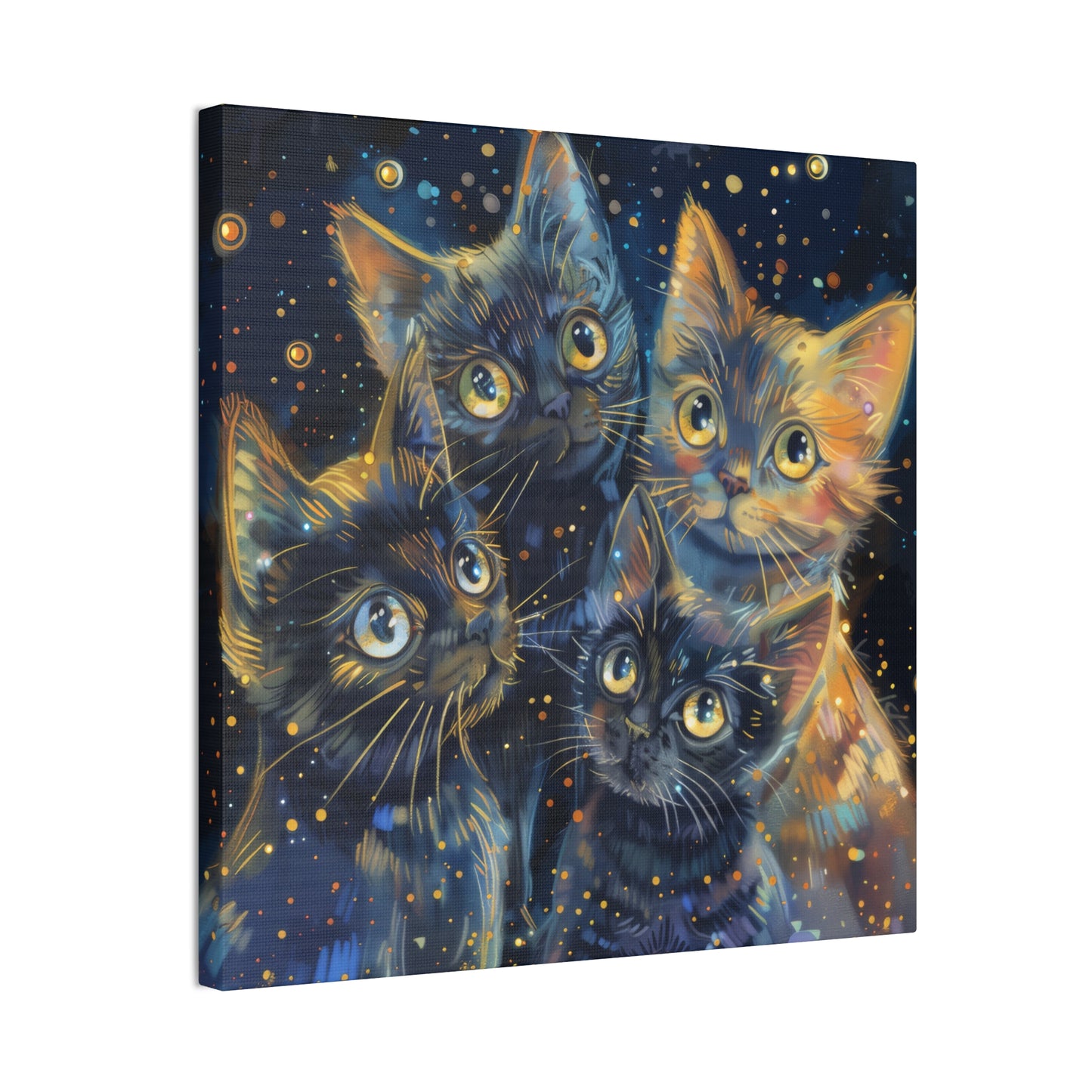 Sparkly Kitties - Canvas Stretched, 0.75"