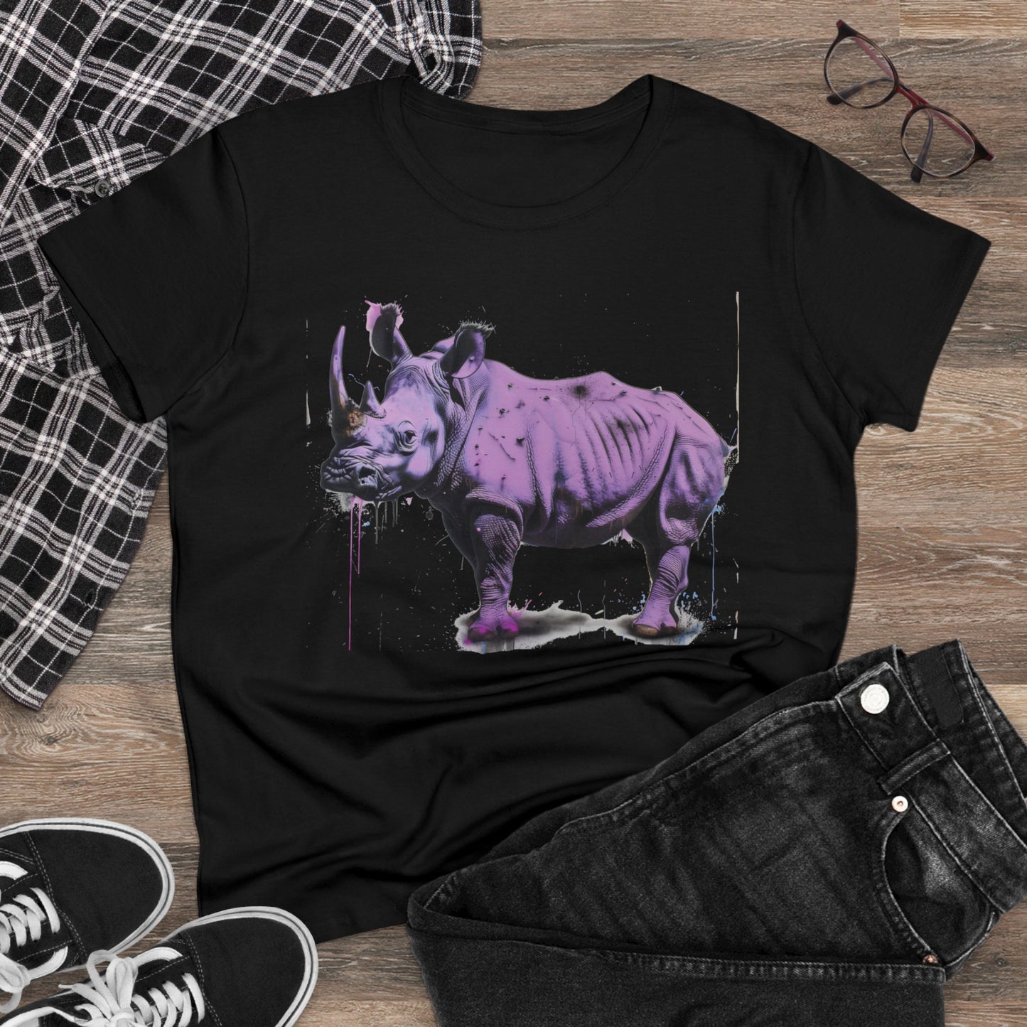 Purple Rhino - Women's Midweight Cotton Tee