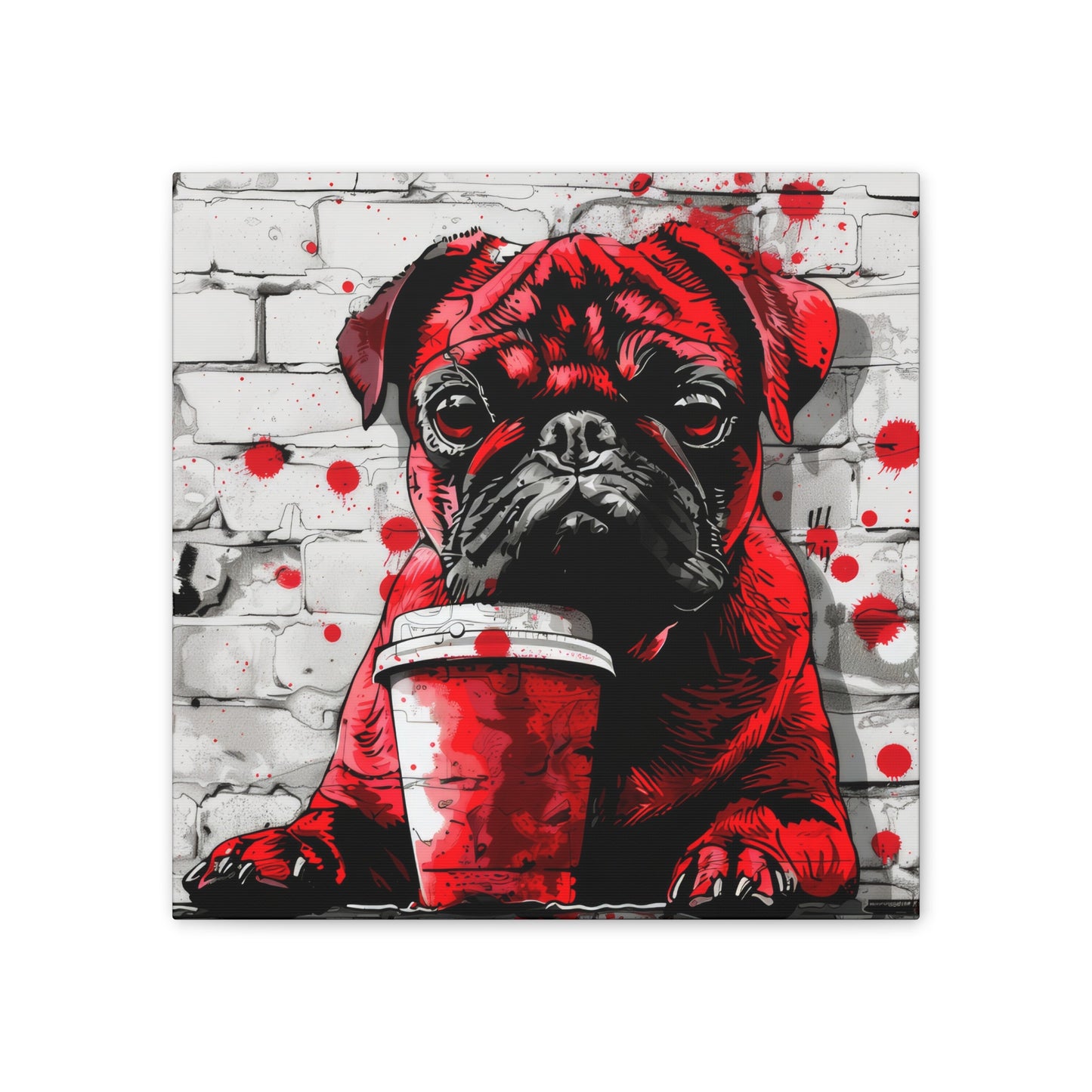 Pug Like Coffee - Canvas Stretched, 0.75"