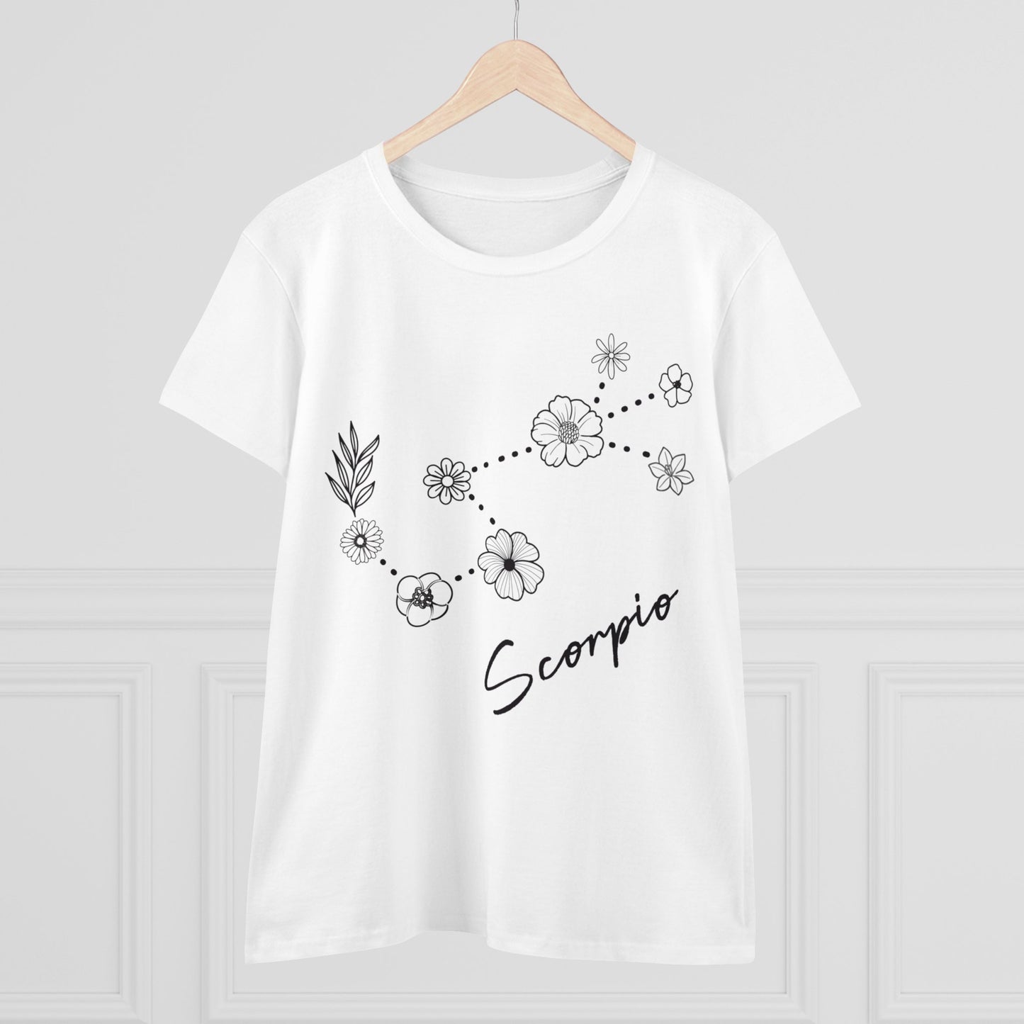 Flower Constellation - Scorpio - Astrology - Women's Midweight Cotton Tee