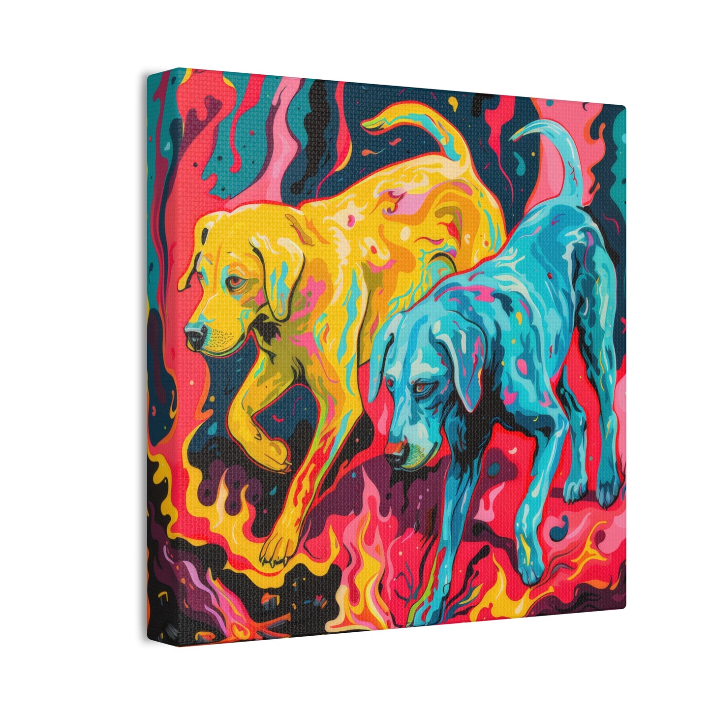 Trippy Dogs - Canvas Stretched, 0.75"