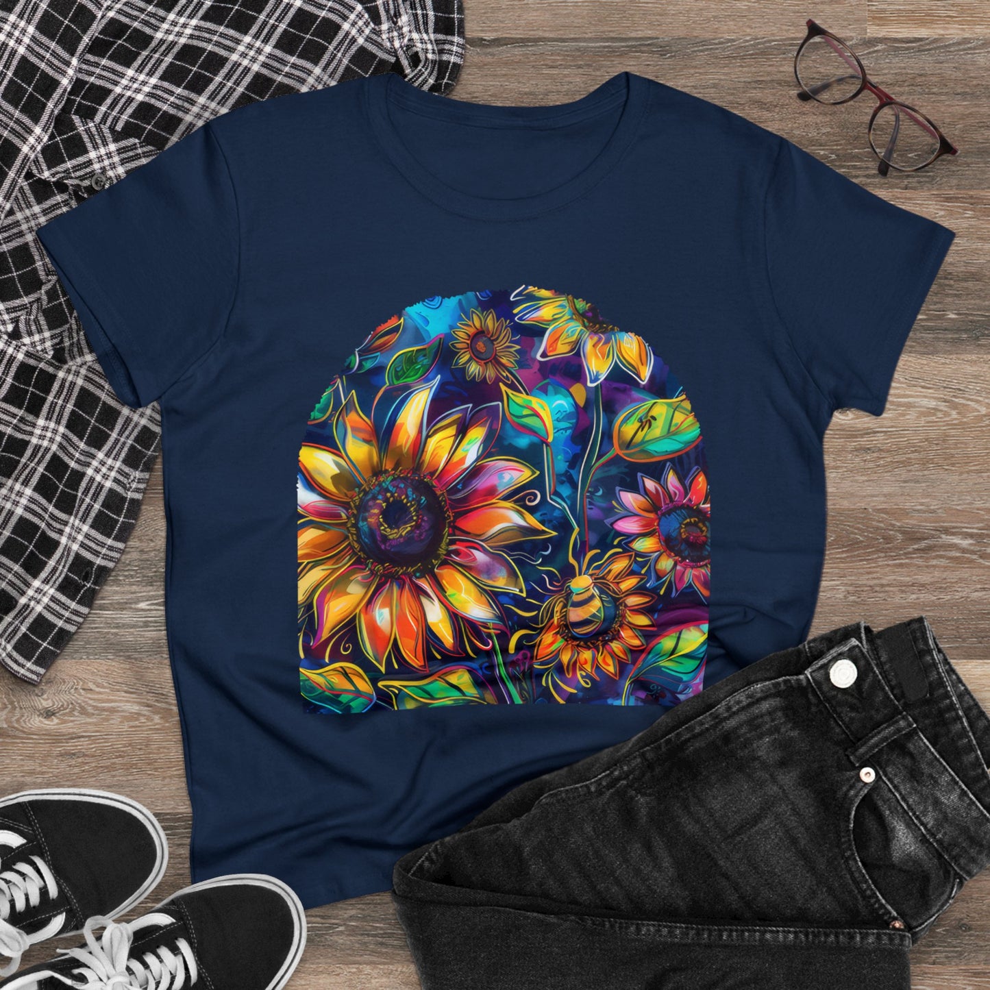 Sunflowers - Women's Midweight Cotton Tee