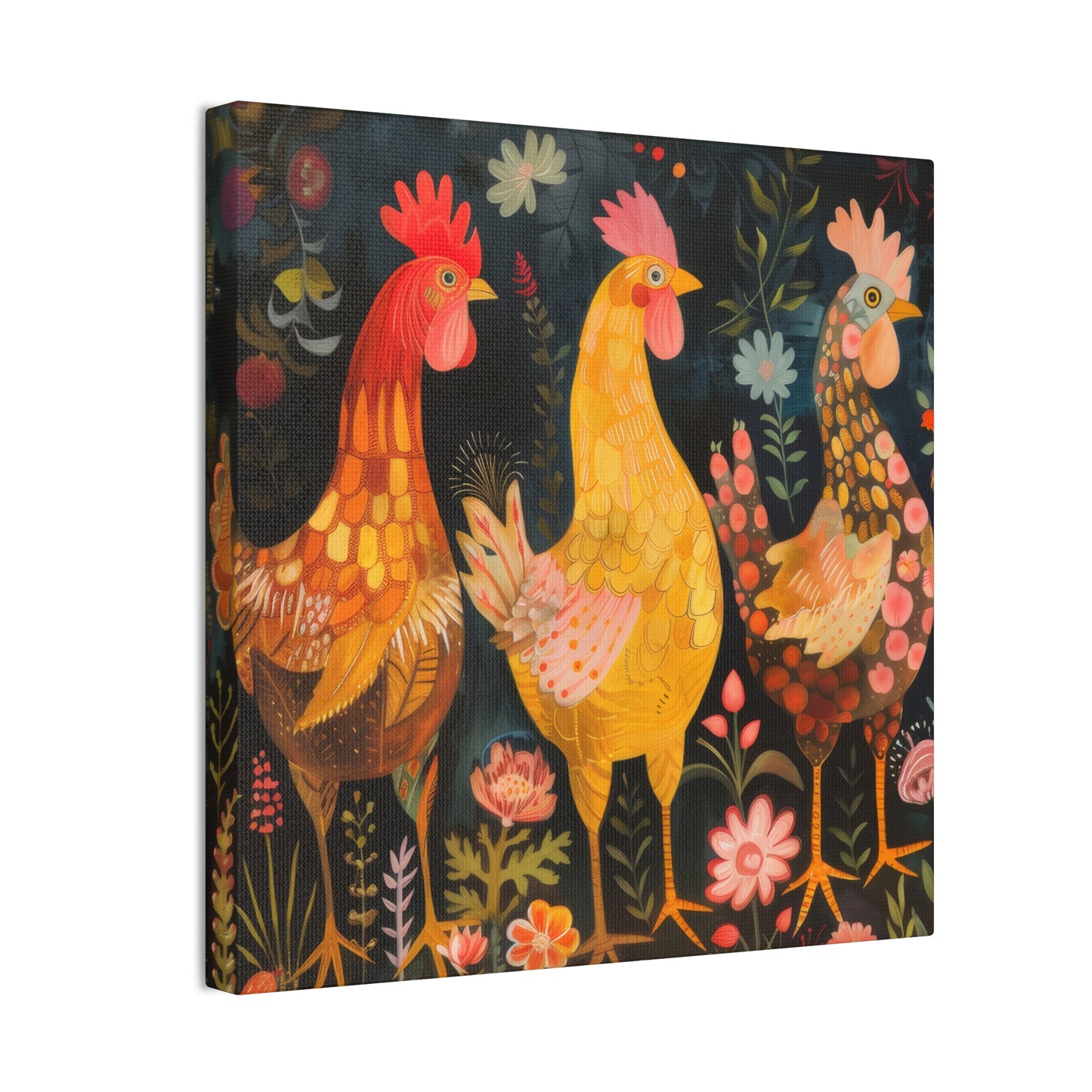 Chickens - Canvas Stretched, 0.75" - Canvas Stretched, 0.75"