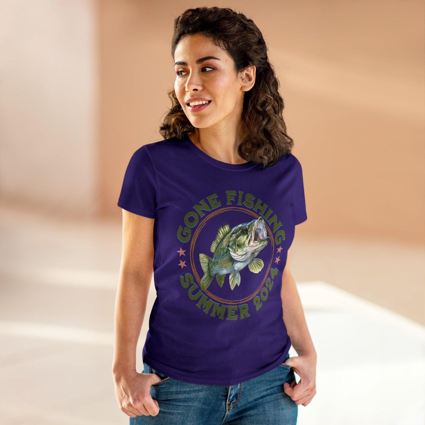 Gone Fishing - Women's Midweight Cotton Tee