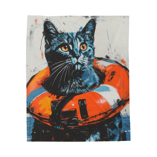 Rescue Cat - Velveteen Plush Blanket