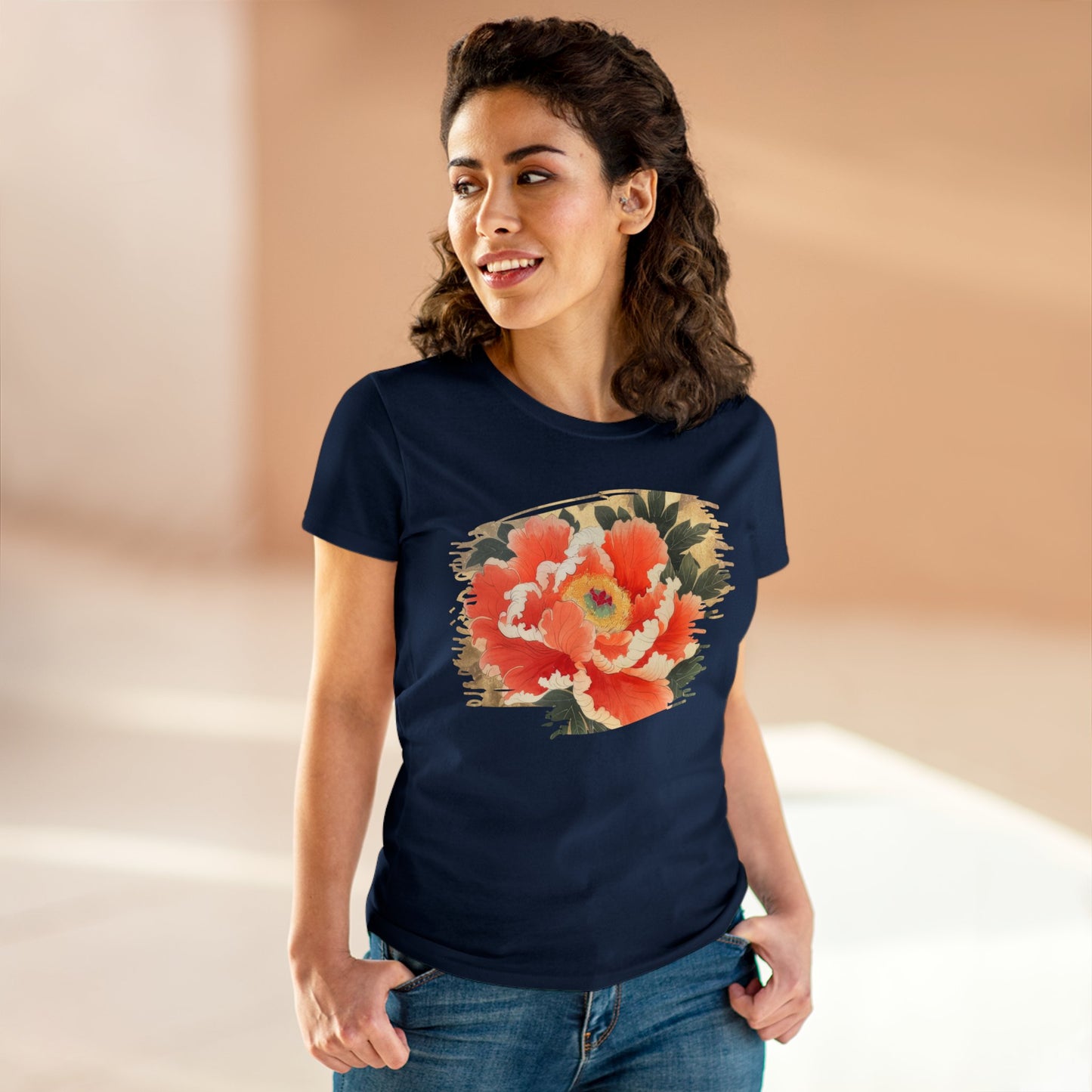 Peony - Flower - Women's Midweight Cotton Tee