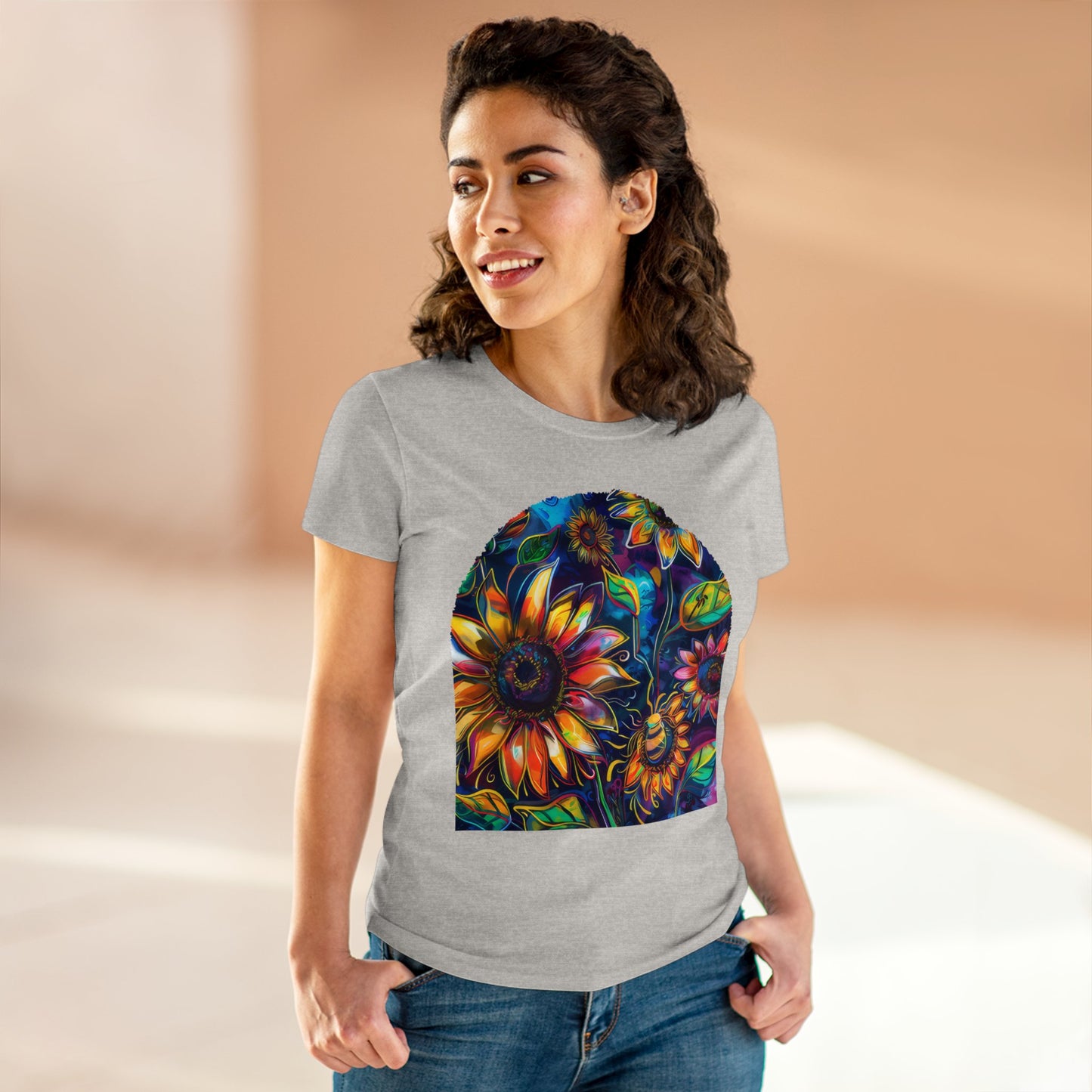 Sunflowers - Women's Midweight Cotton Tee