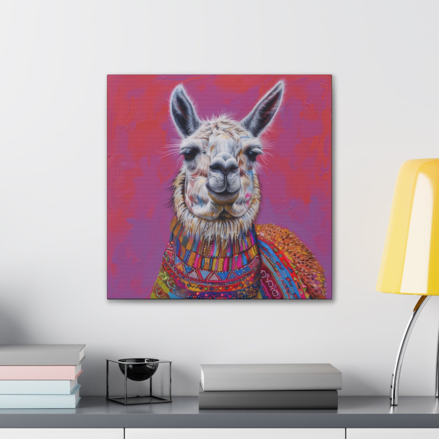 Llama - Canvas Stretched, 0.75"