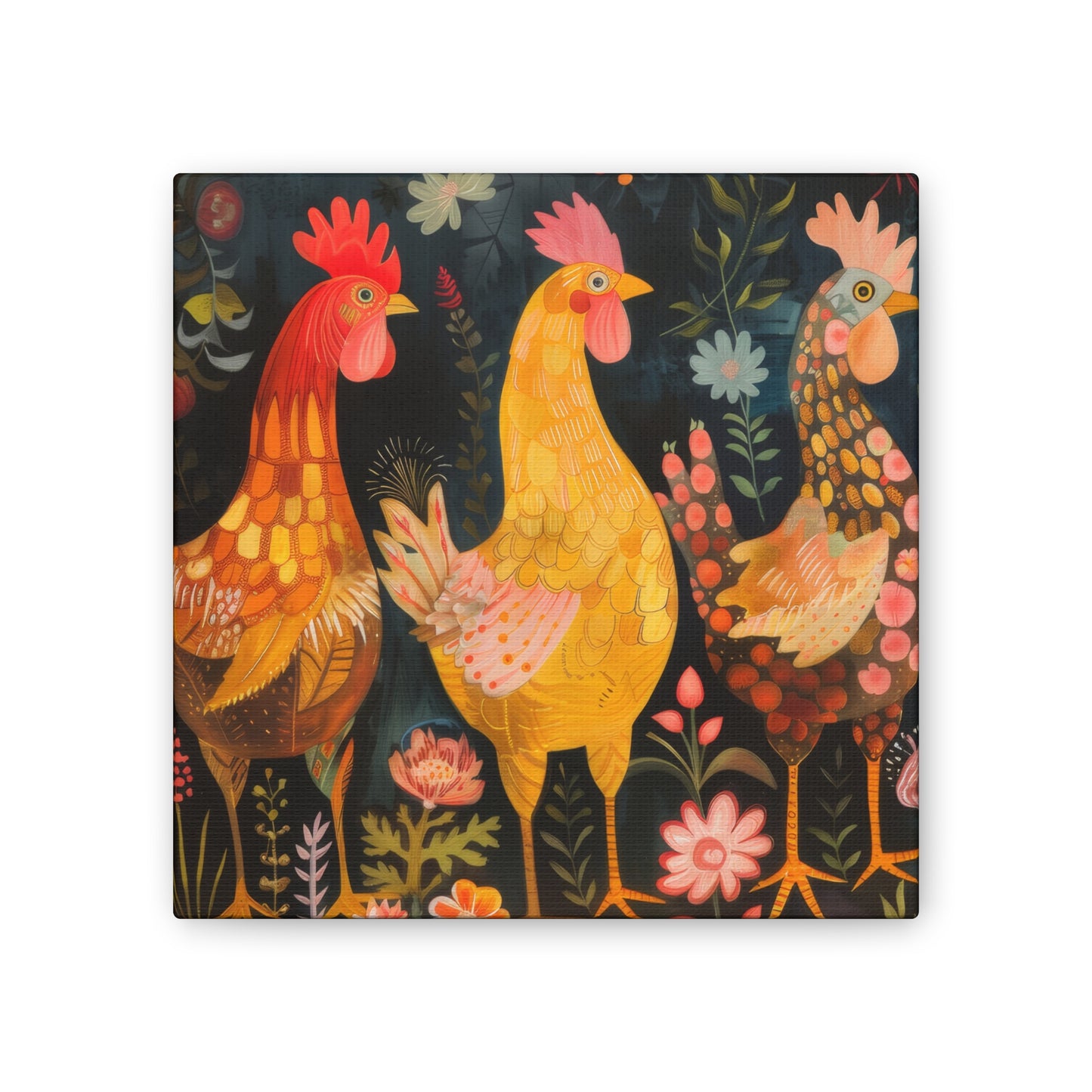 Chickens - Canvas Stretched, 0.75" - Canvas Stretched, 0.75"