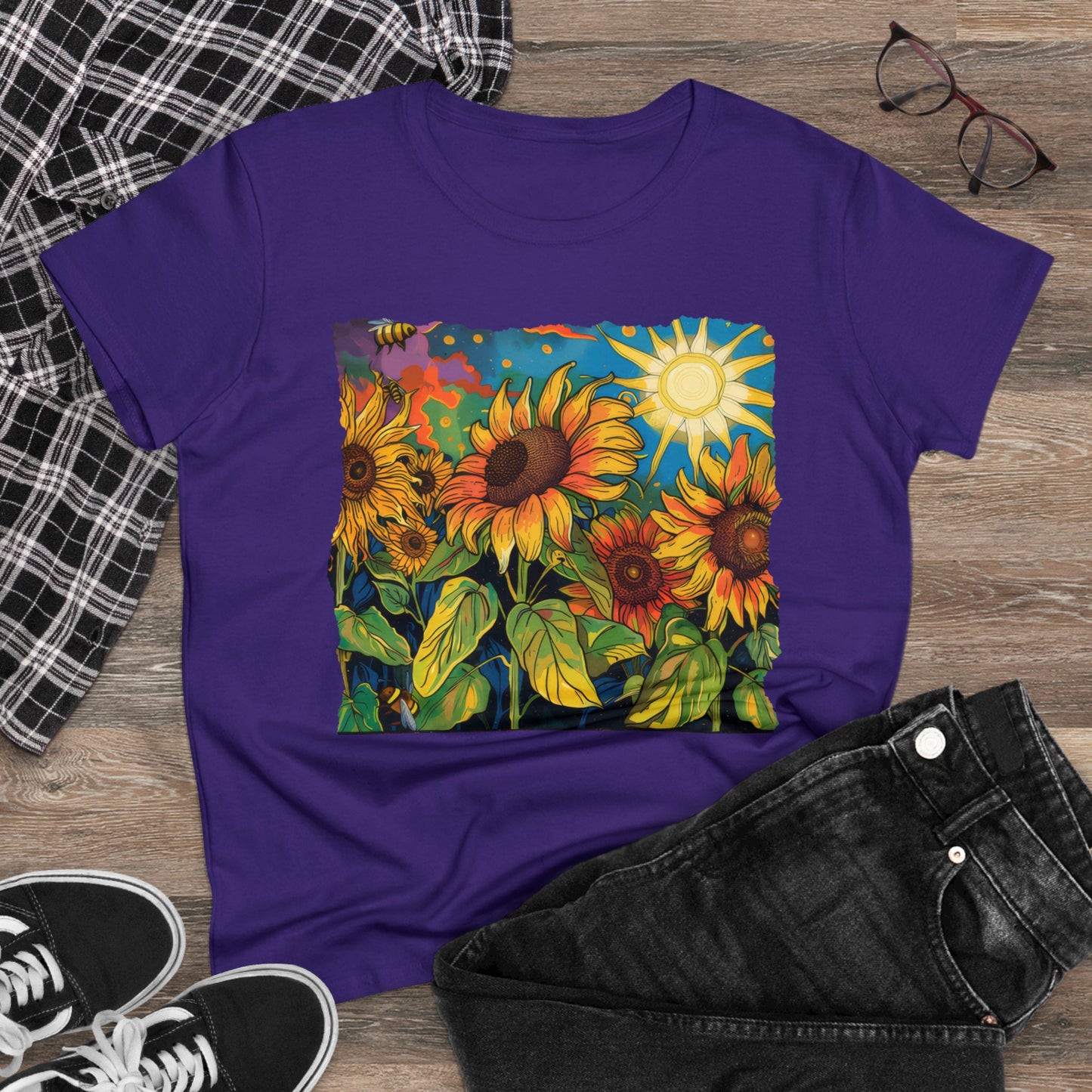 Sunflowers - Women's Midweight Cotton Tee