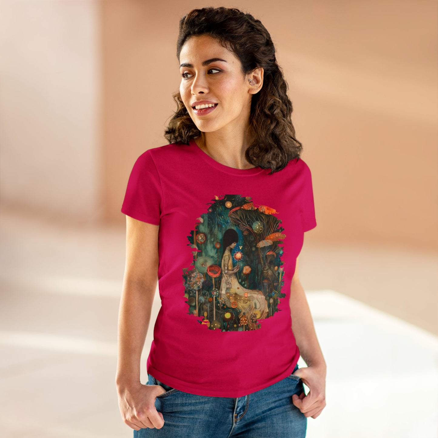 Mushroom Girl - Women's Midweight Cotton Tee