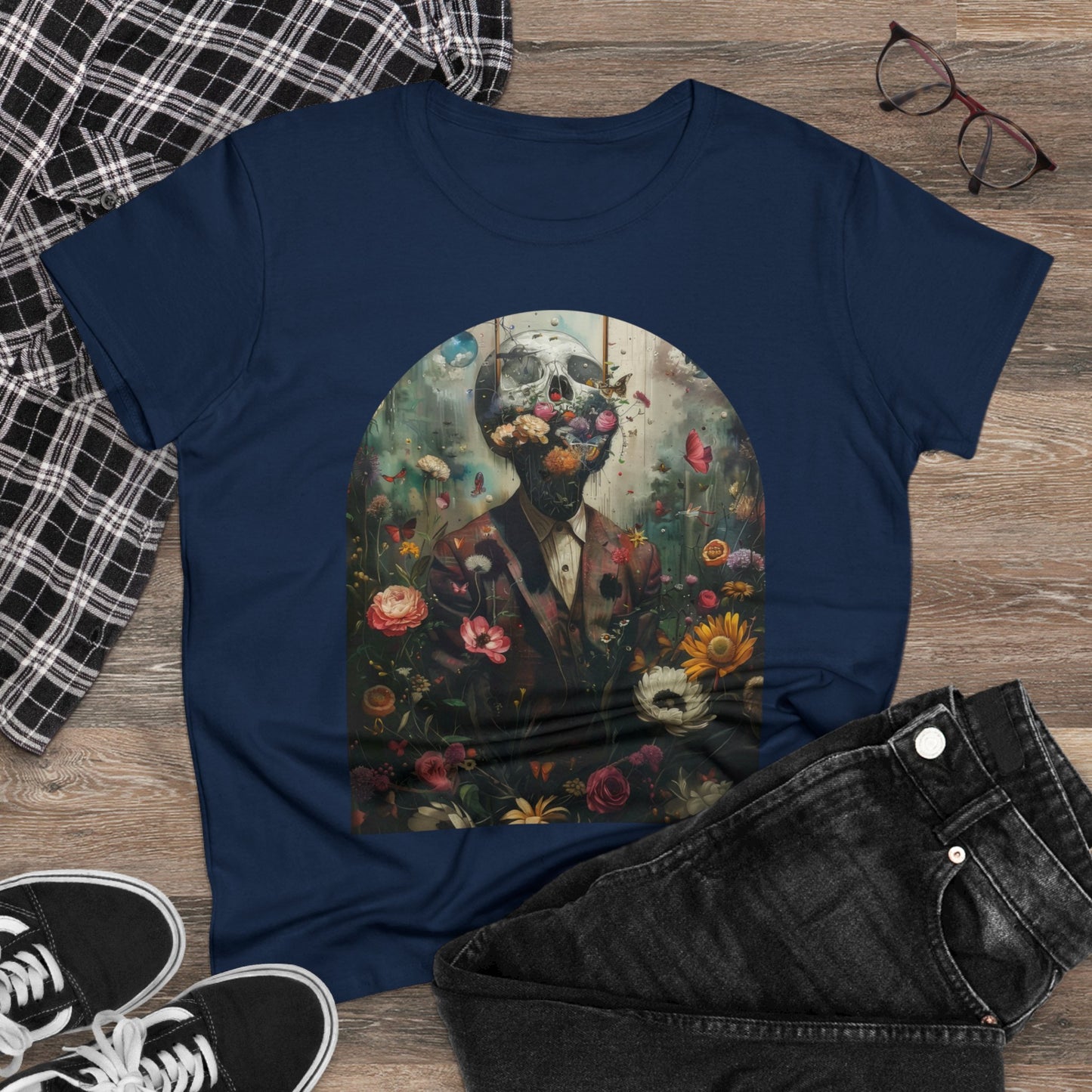 Flowers on My Mind - Women's Midweight Cotton Tee