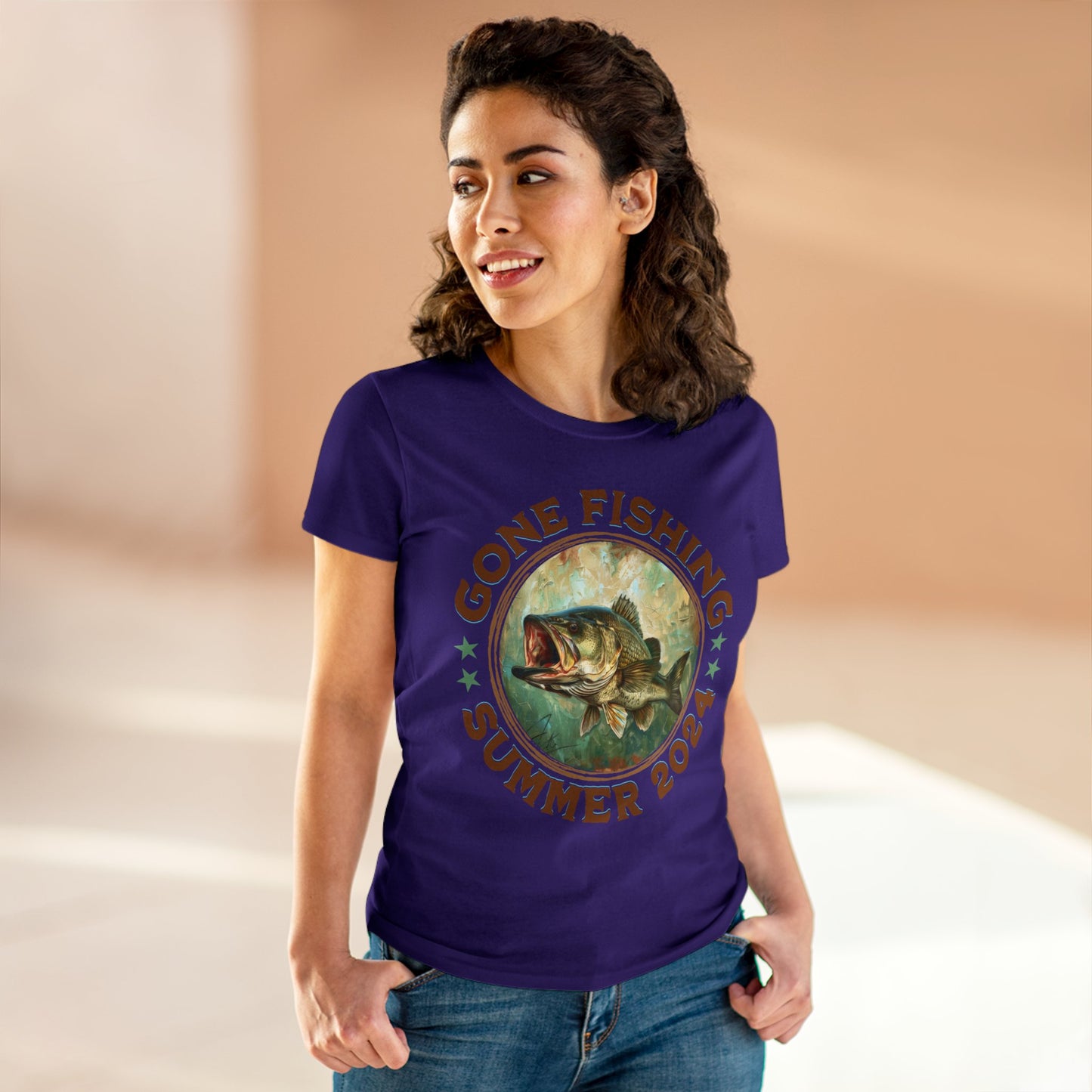 Gone Fishing - Women's Midweight Cotton Tee