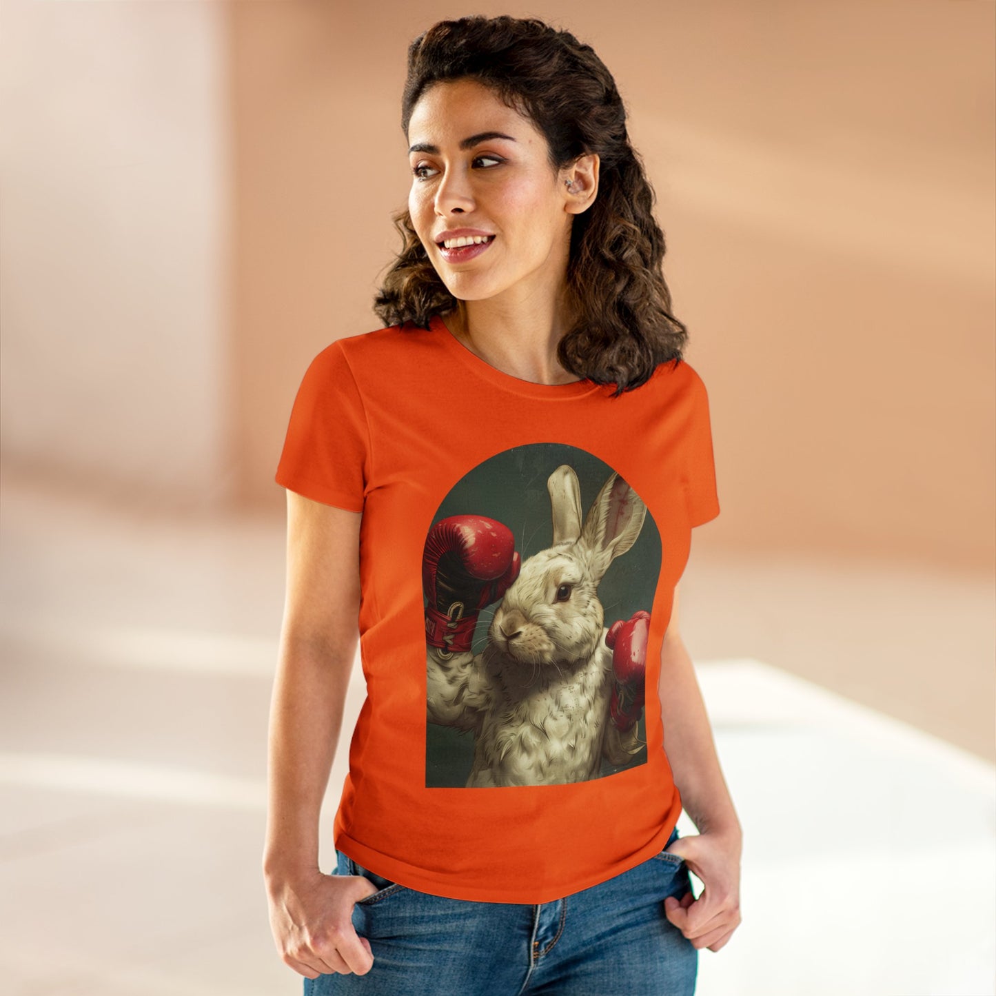 Boxing Rabbit - Women's Midweight Cotton Tee