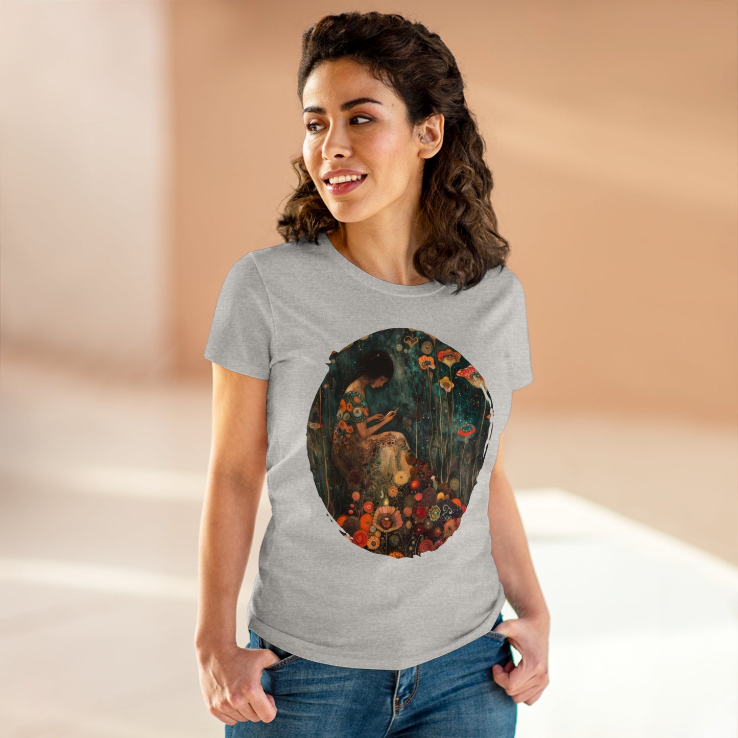 Mushroom Girl - Women's Midweight Cotton Tee