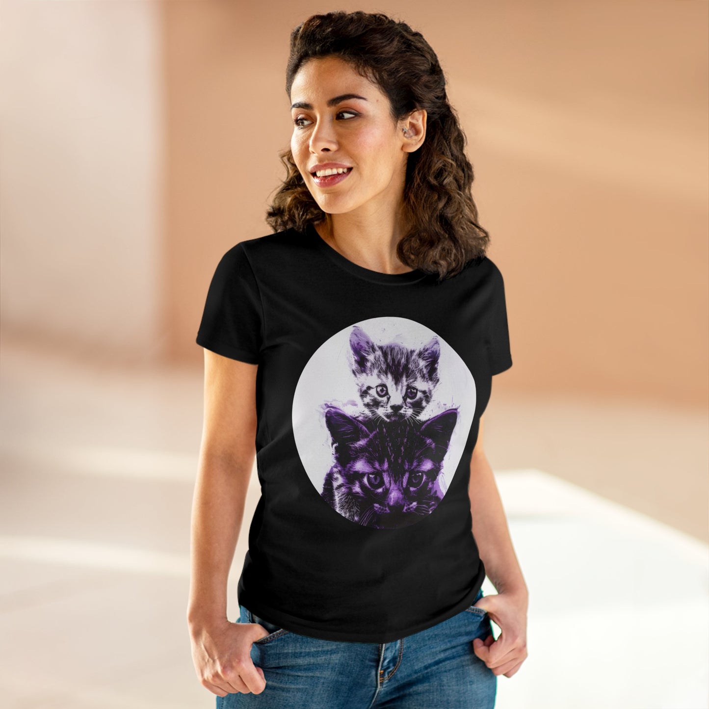 Stacked Cats - Women's Midweight Cotton Tee