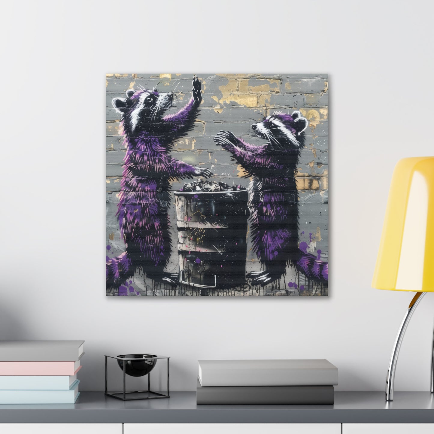 Thankful Raccoons - Canvas Stretched, 0.75"