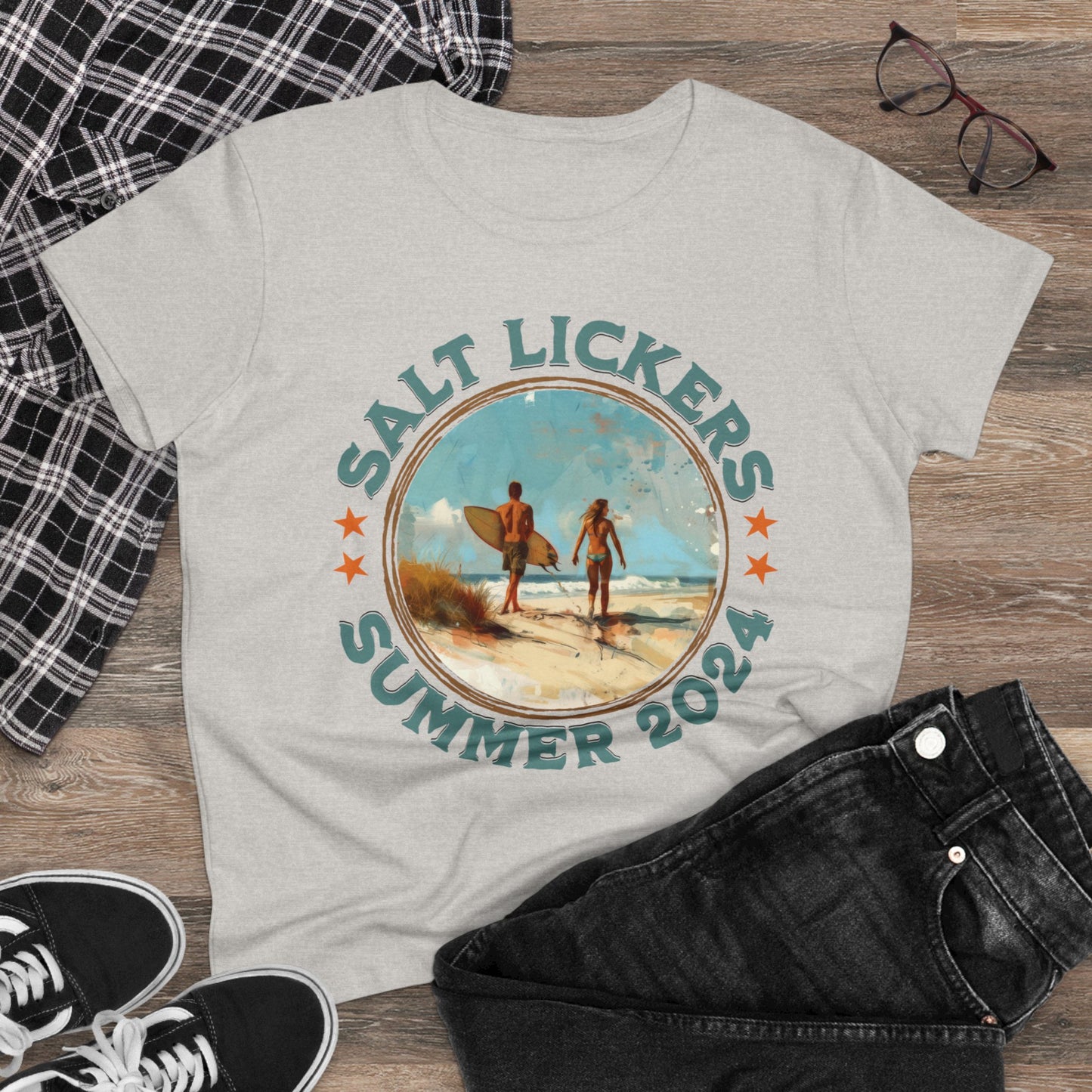 Surfing - Women's Midweight Cotton Tee