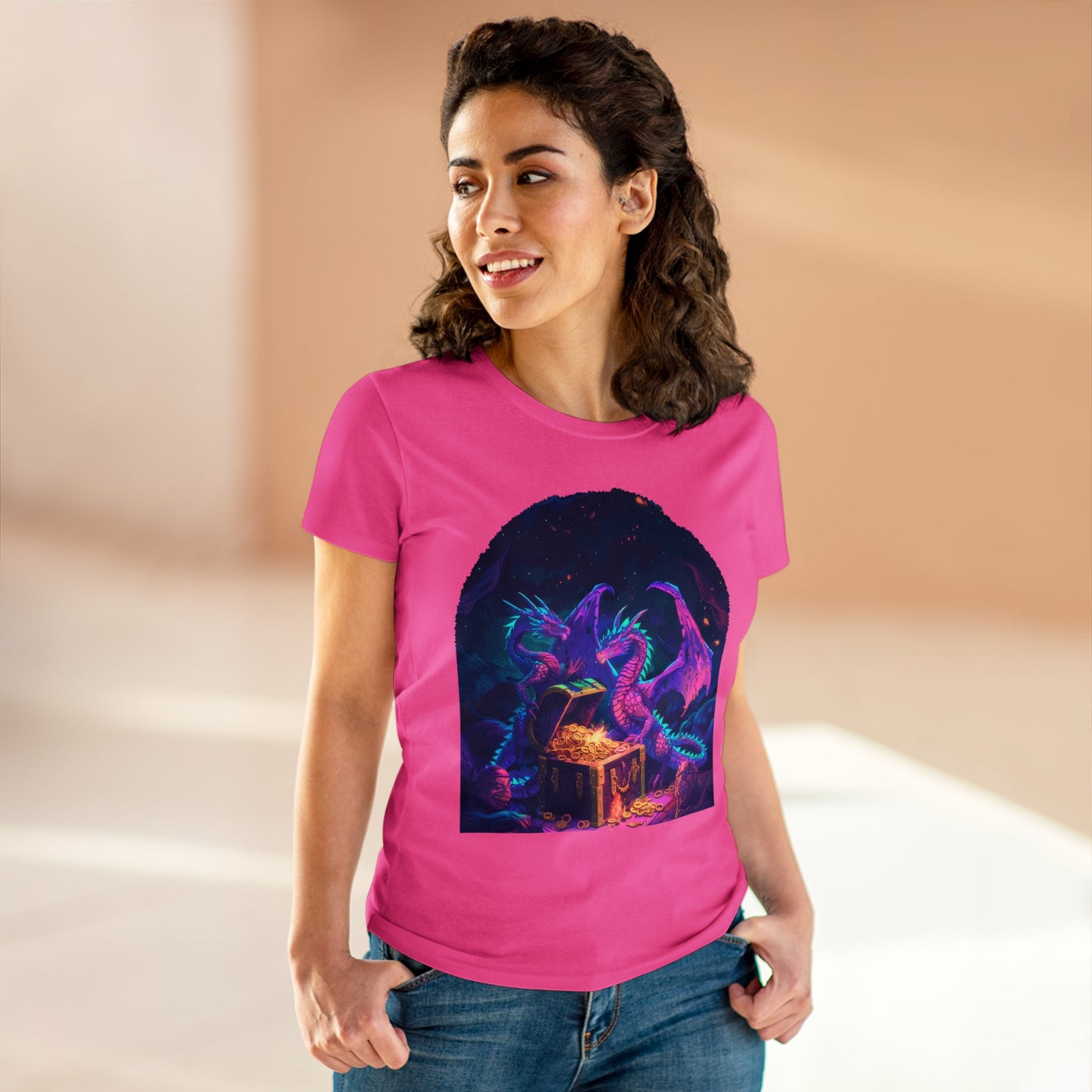 Dragons and Loot - Fantasy - Women's Midweight Cotton Tee