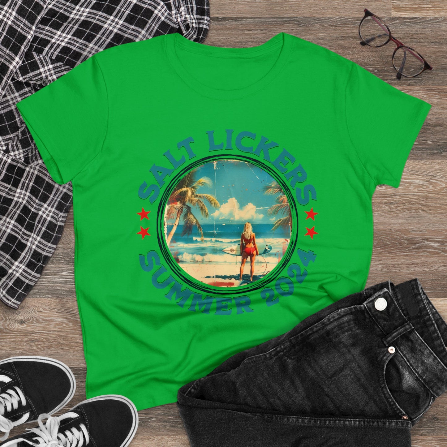 Surfing - Women's Midweight Cotton Tee