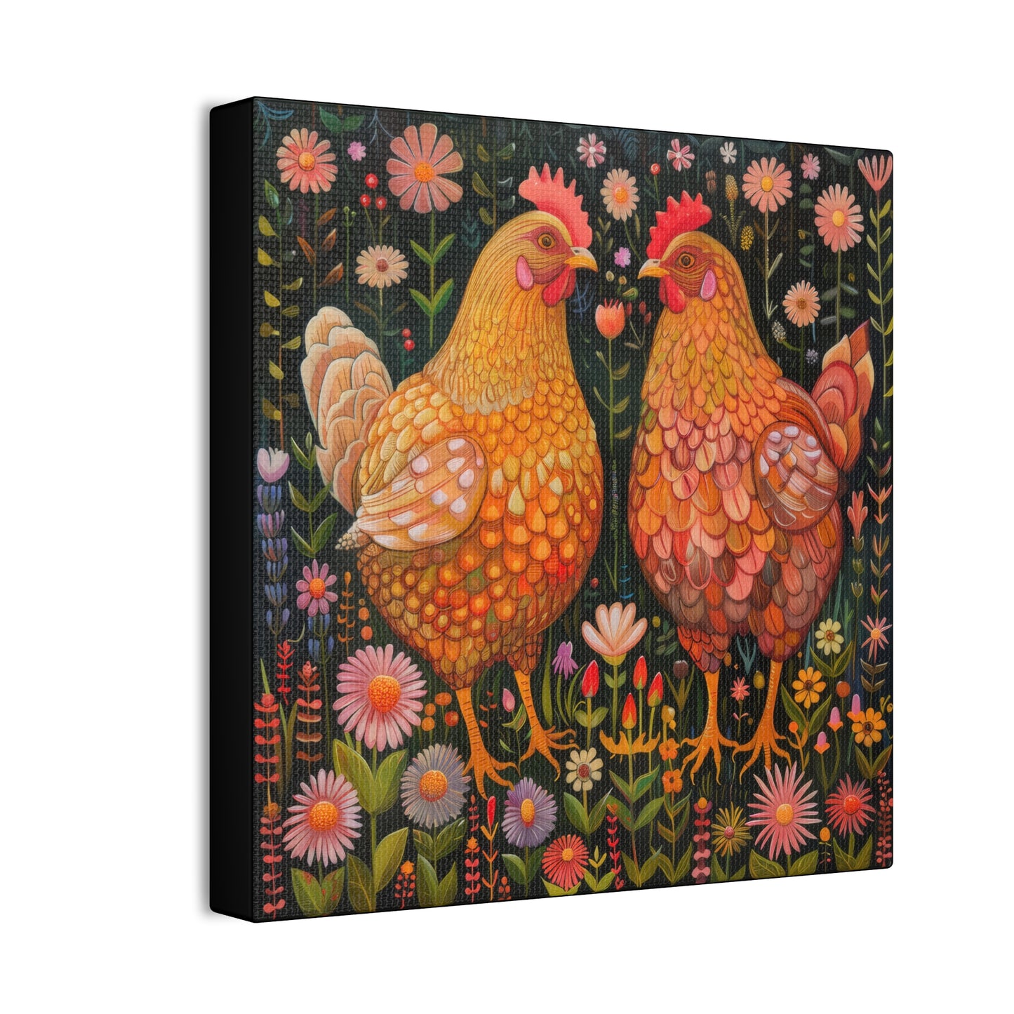 Chickens - Canvas Stretched, 0.75" - Canvas Stretched, 0.75"