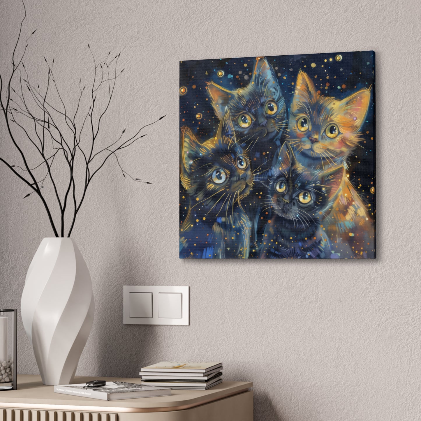 Sparkly Kitties - Canvas Stretched, 0.75"