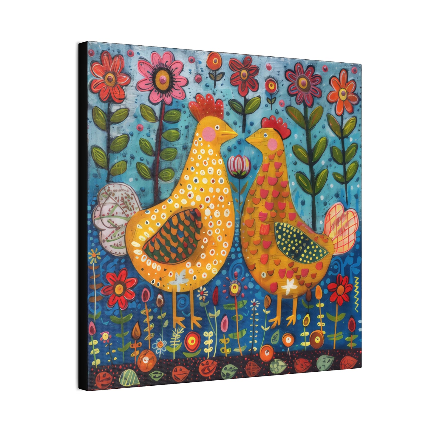 Chickens - Canvas Stretched, 0.75" - Canvas Stretched, 0.75"