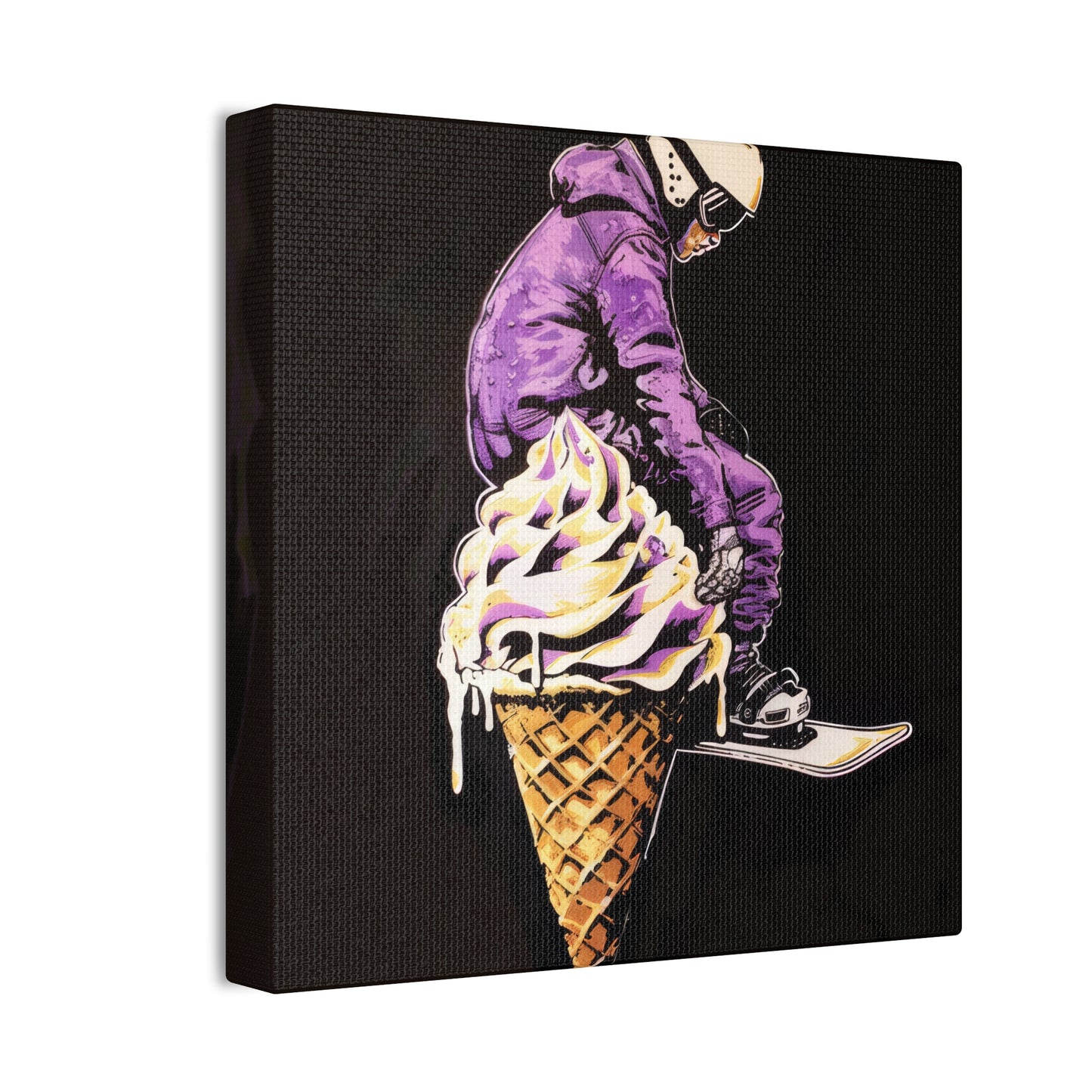 Snowboarder in Ice Cream - Canvas Stretched, 0.75"