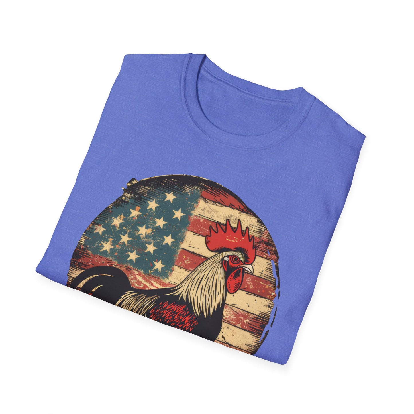 Rooster and Flag - Unisex Softstyle T-Shirt