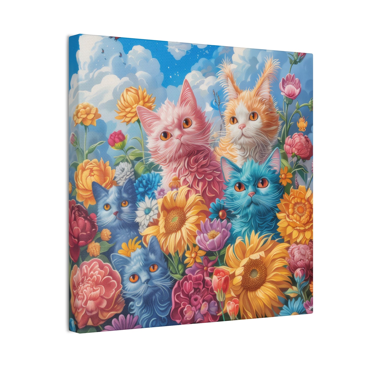 Cats and Flowers - Canvas Stretched, 0.75"