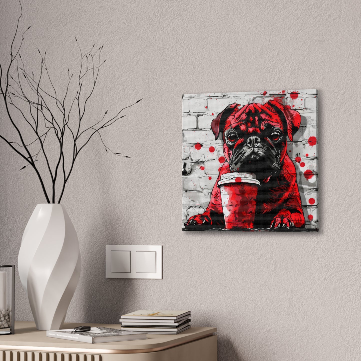 Pug Like Coffee - Canvas Stretched, 0.75"