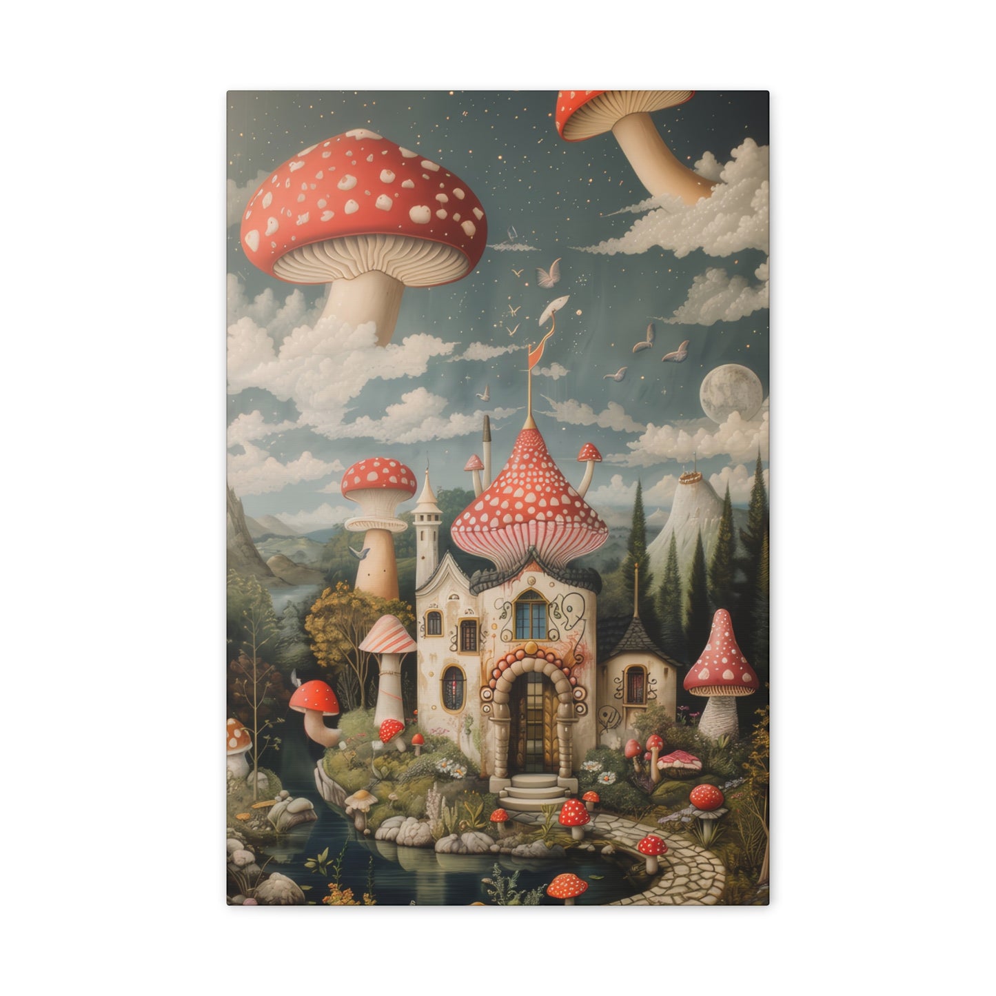 Mushroom Castle - Canvas Stretched, 0.75"