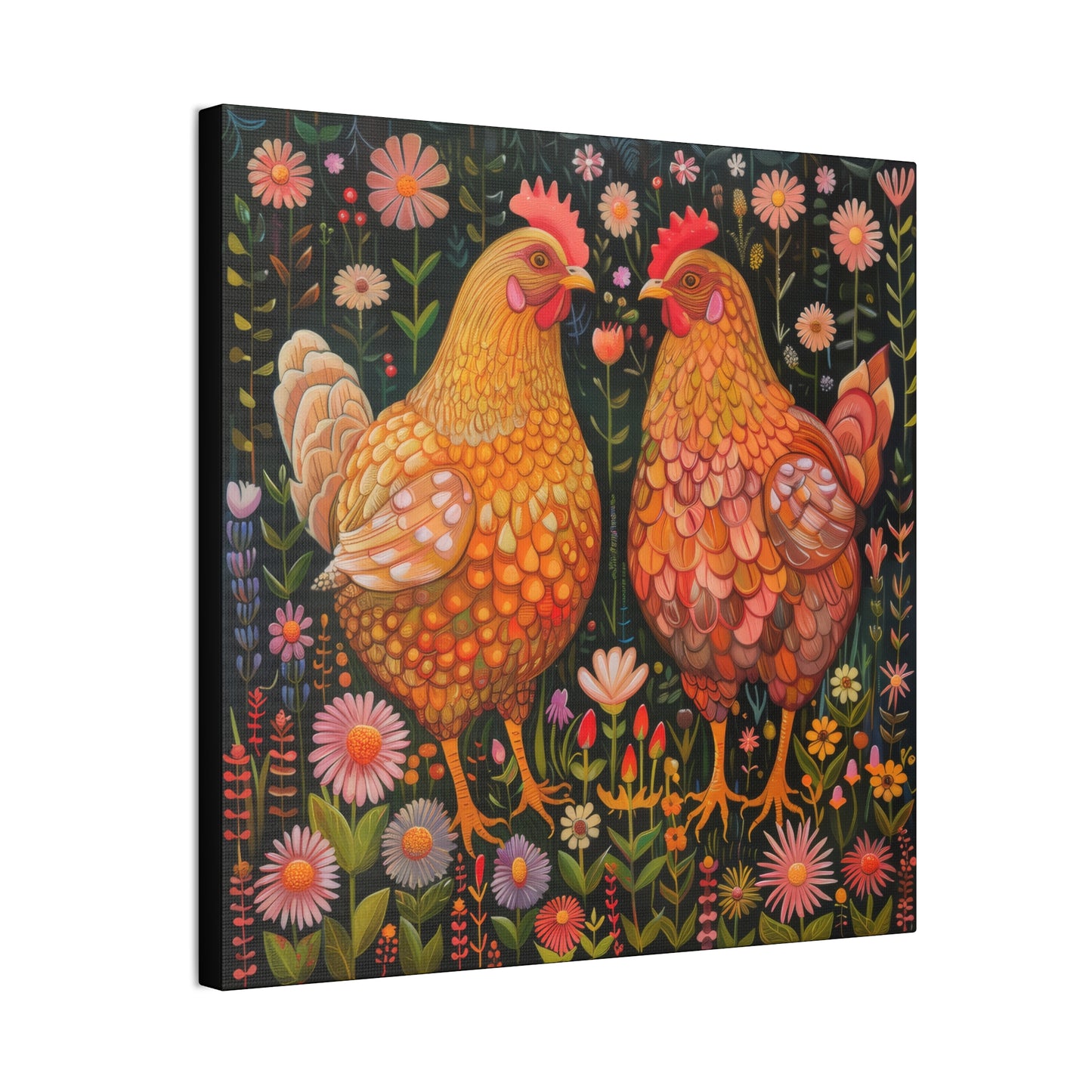 Chickens - Canvas Stretched, 0.75" - Canvas Stretched, 0.75"