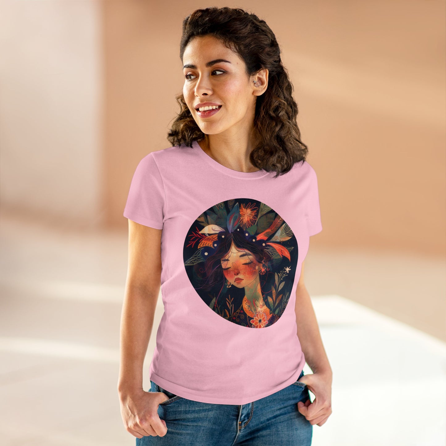 Flower Girl - Flowers - Women's Midweight Cotton Tee