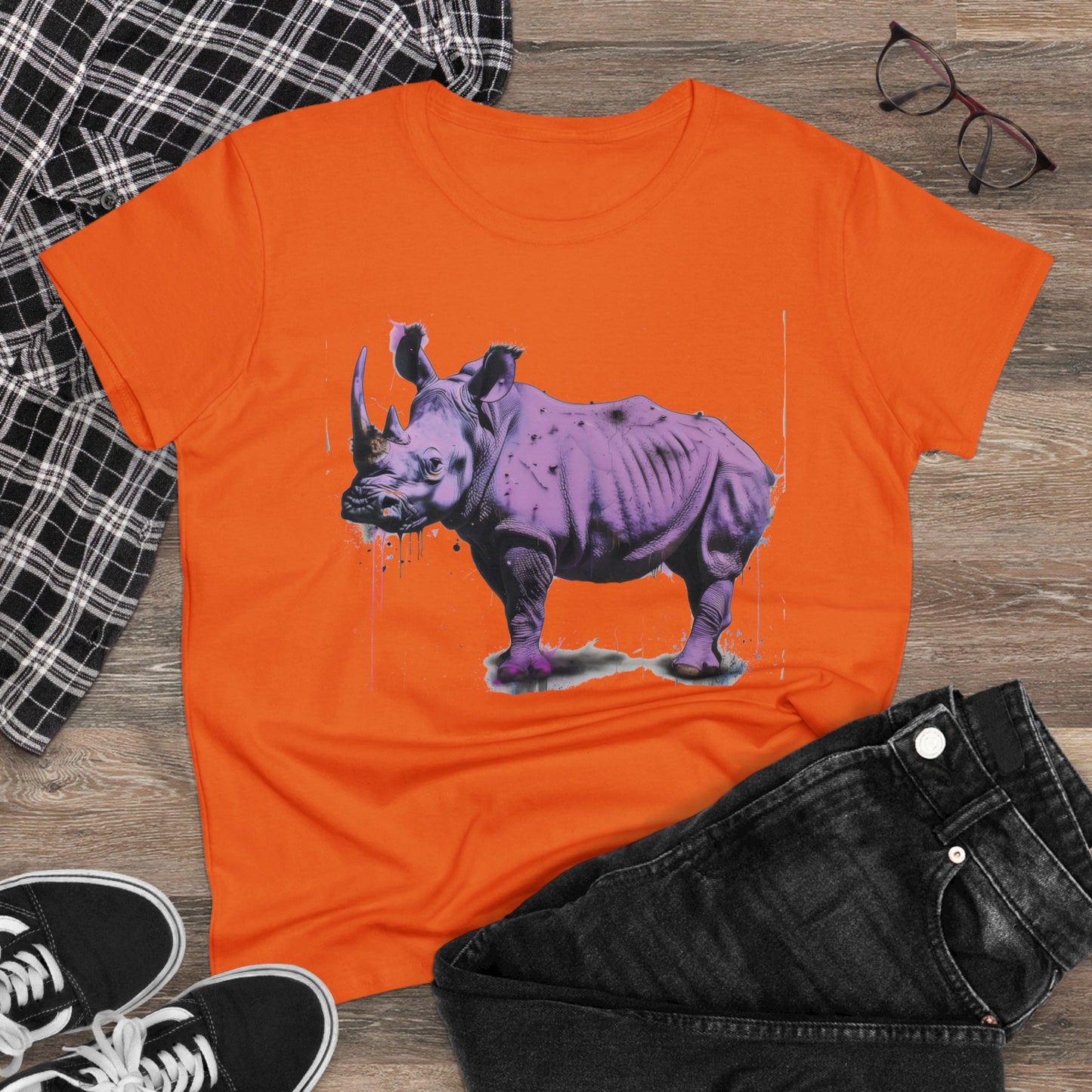 Purple Rhino - Women's Midweight Cotton Tee