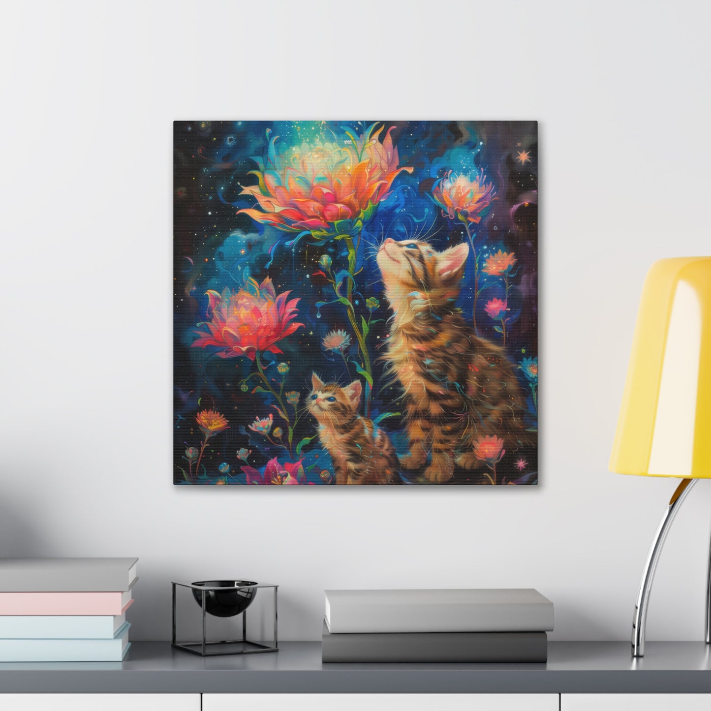 Cats and Flowers - Canvas Stretched, 0.75"