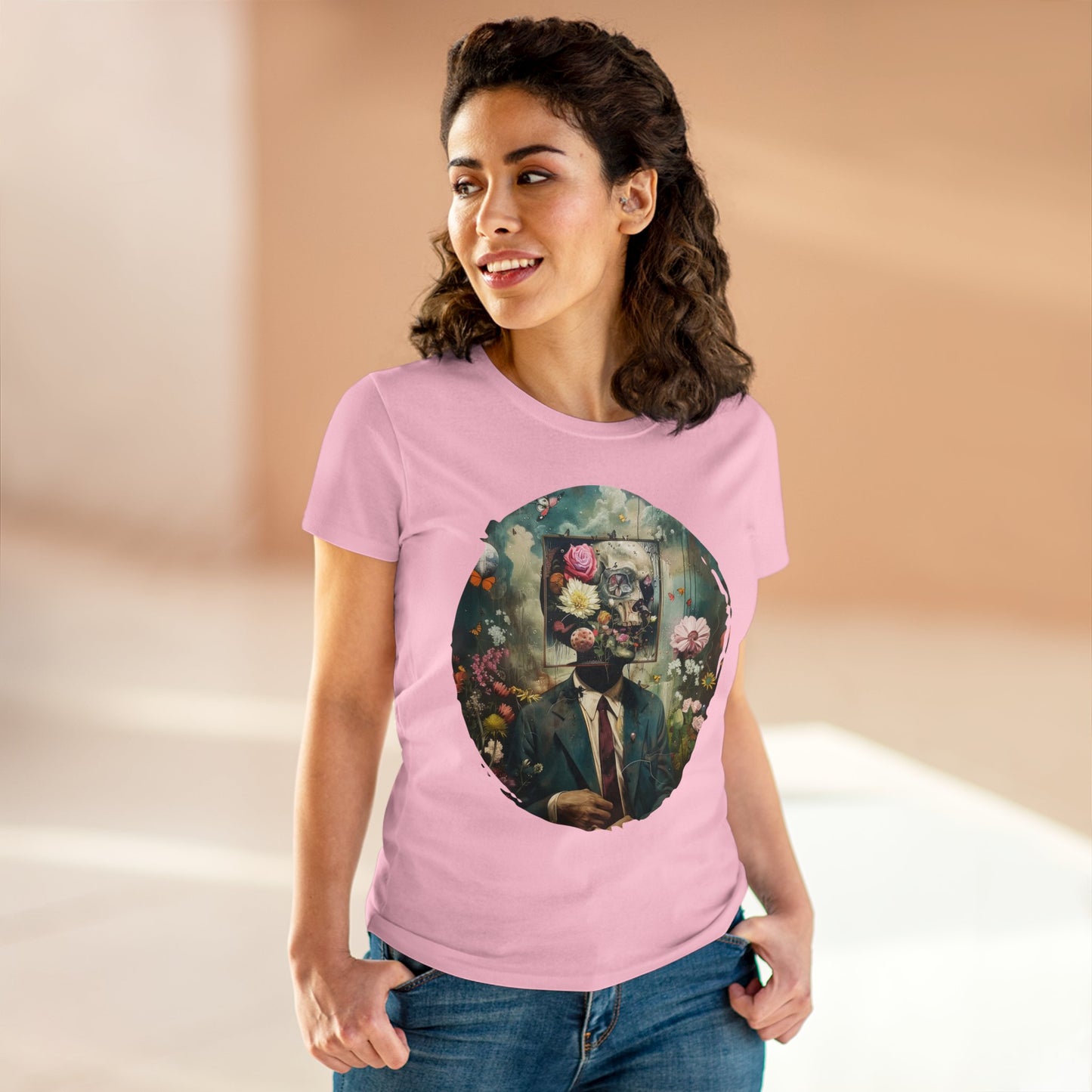 Flowers on My Mind - Women's Midweight Cotton Tee