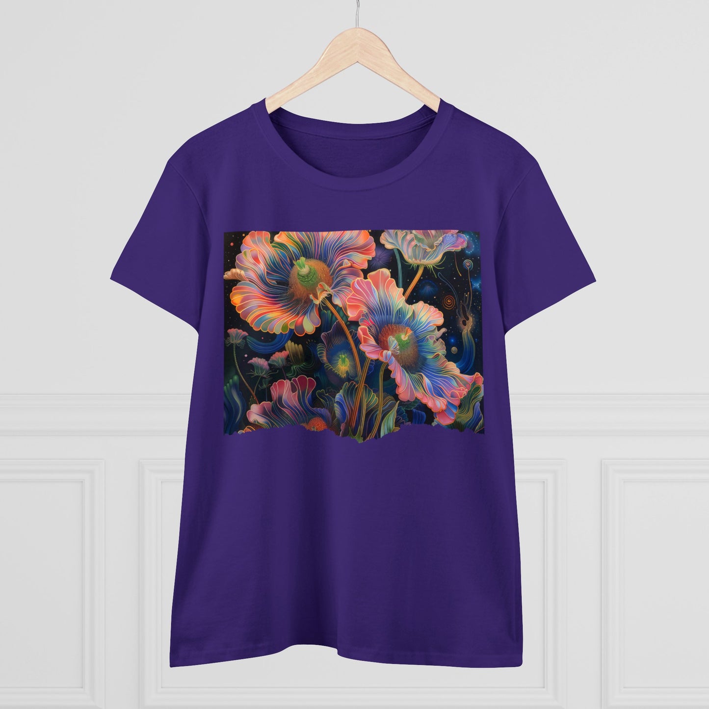 Pastel Flowers - Women's Midweight Cotton Tee