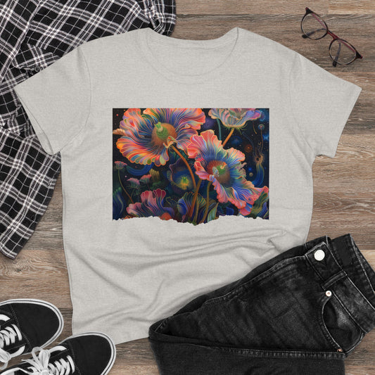 Pastel Flowers - Women's Midweight Cotton Tee