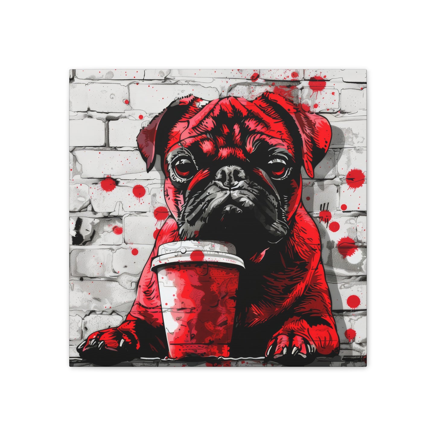 Pug Like Coffee - Canvas Stretched, 0.75"