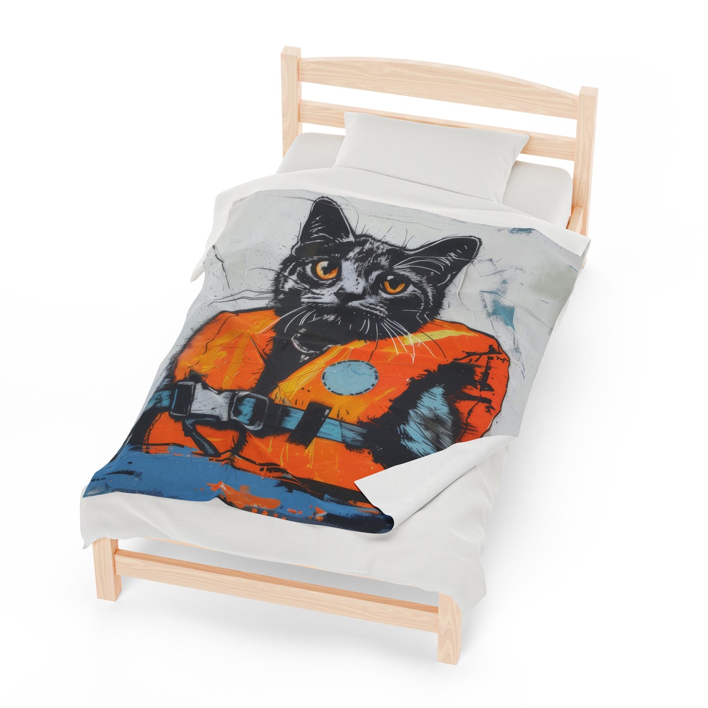 Rescue Cat - Velveteen Plush Blanket