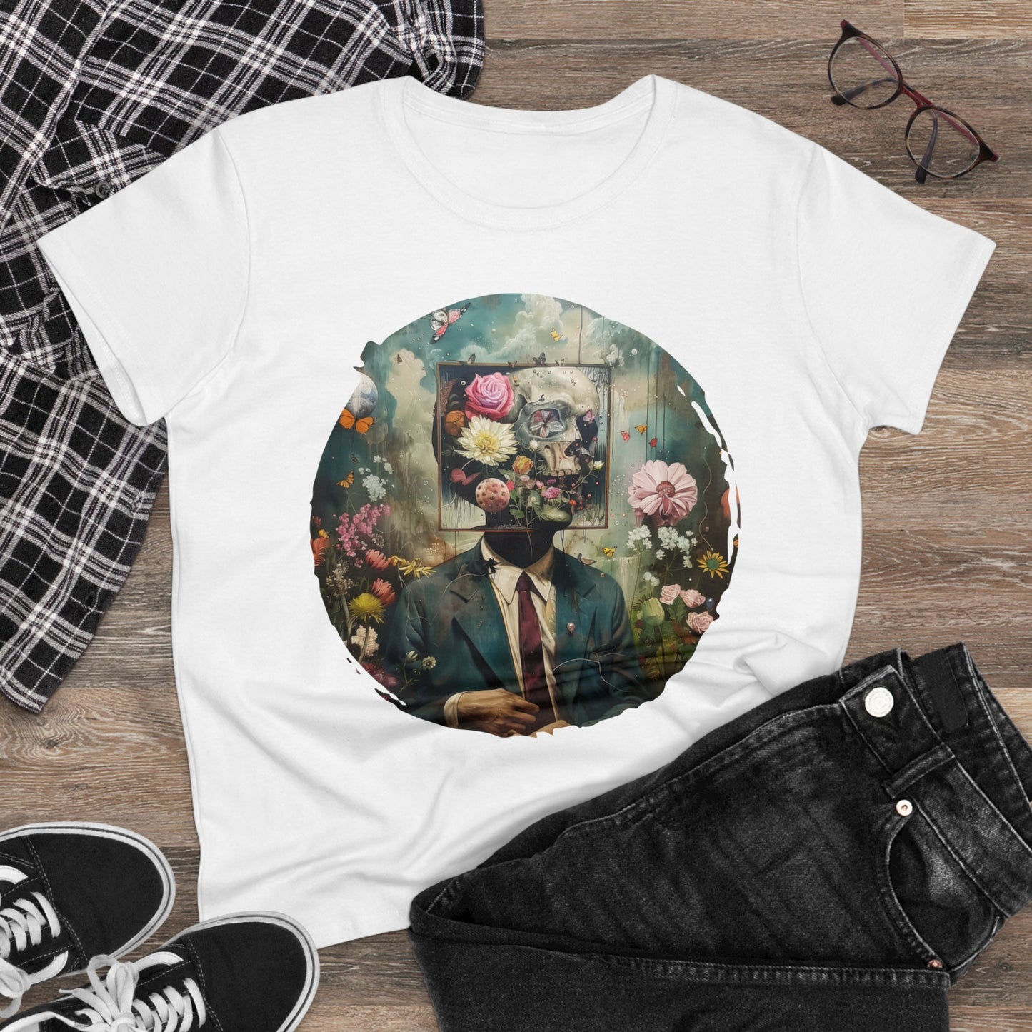 Flowers on My Mind - Women's Midweight Cotton Tee