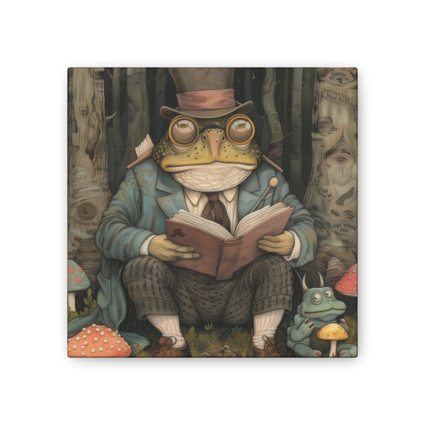 Reading Toad - Canvas Stretched, 0.75"