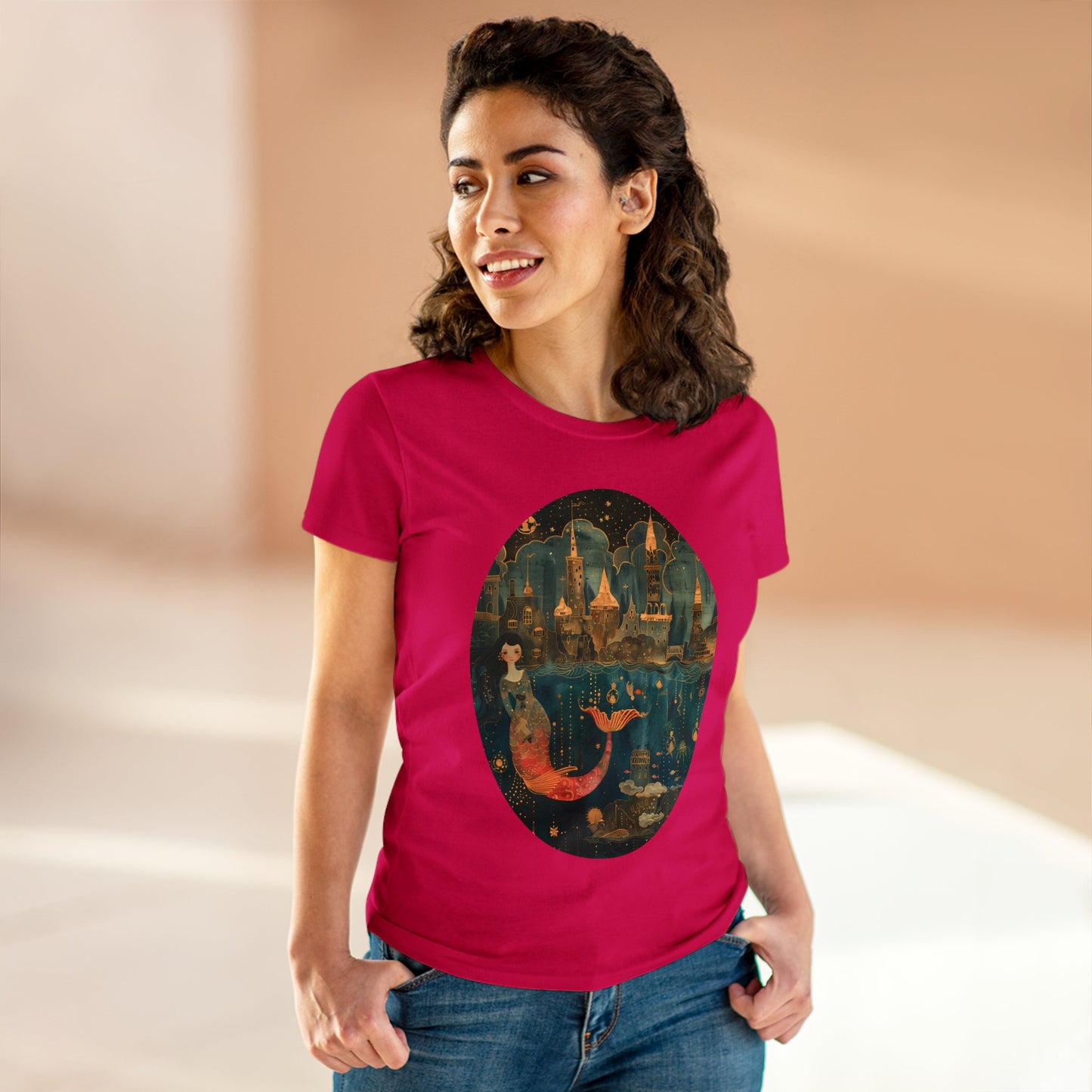 Mermaid - Fantasy - Women's Midweight Cotton Tee