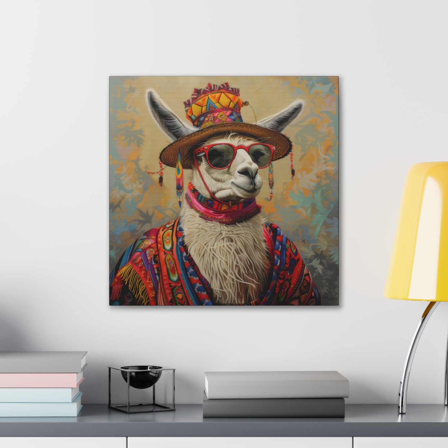 Llama - Canvas Stretched, 0.75"