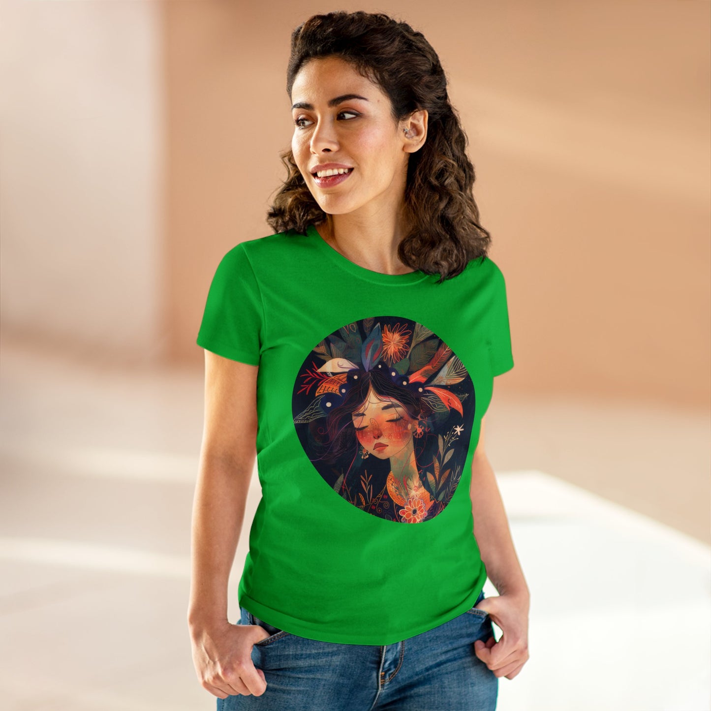 Flower Girl - Flowers - Women's Midweight Cotton Tee