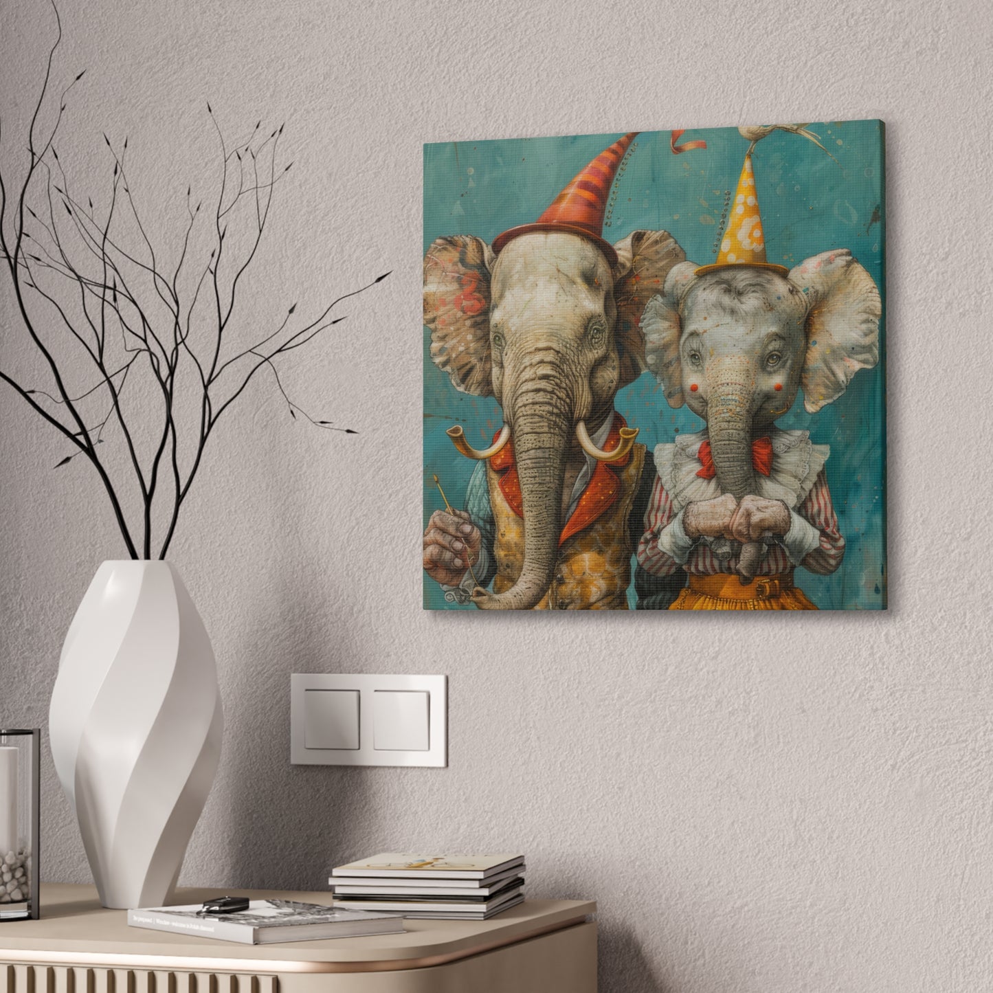 Elephants - Canvas Stretched, 0.75"