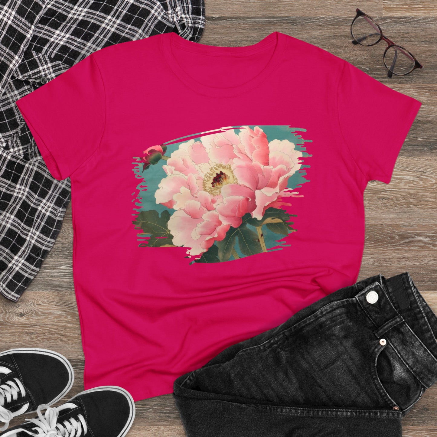 Peony - Flower - Women's Midweight Cotton Tee