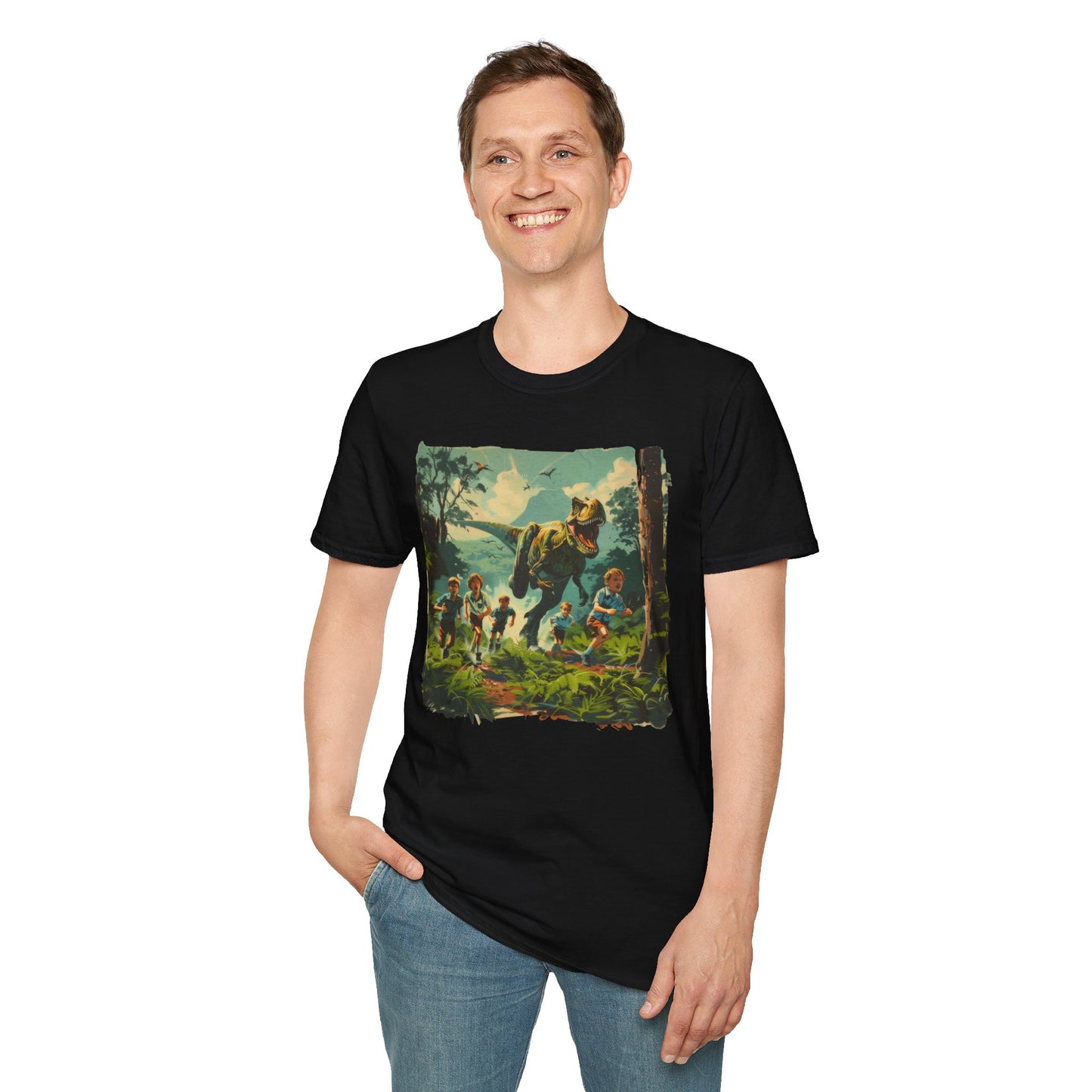 Dinosaur Chase - Unisex Softstyle T-Shirt