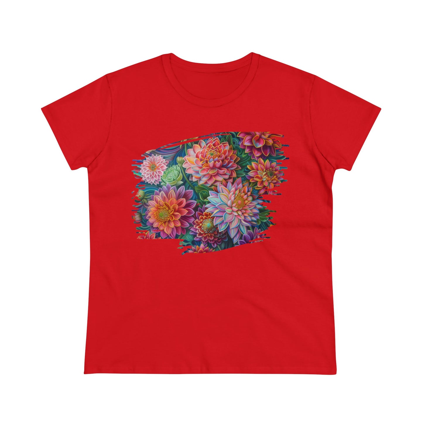 Pastel Flowers - Women's Midweight Cotton Tee